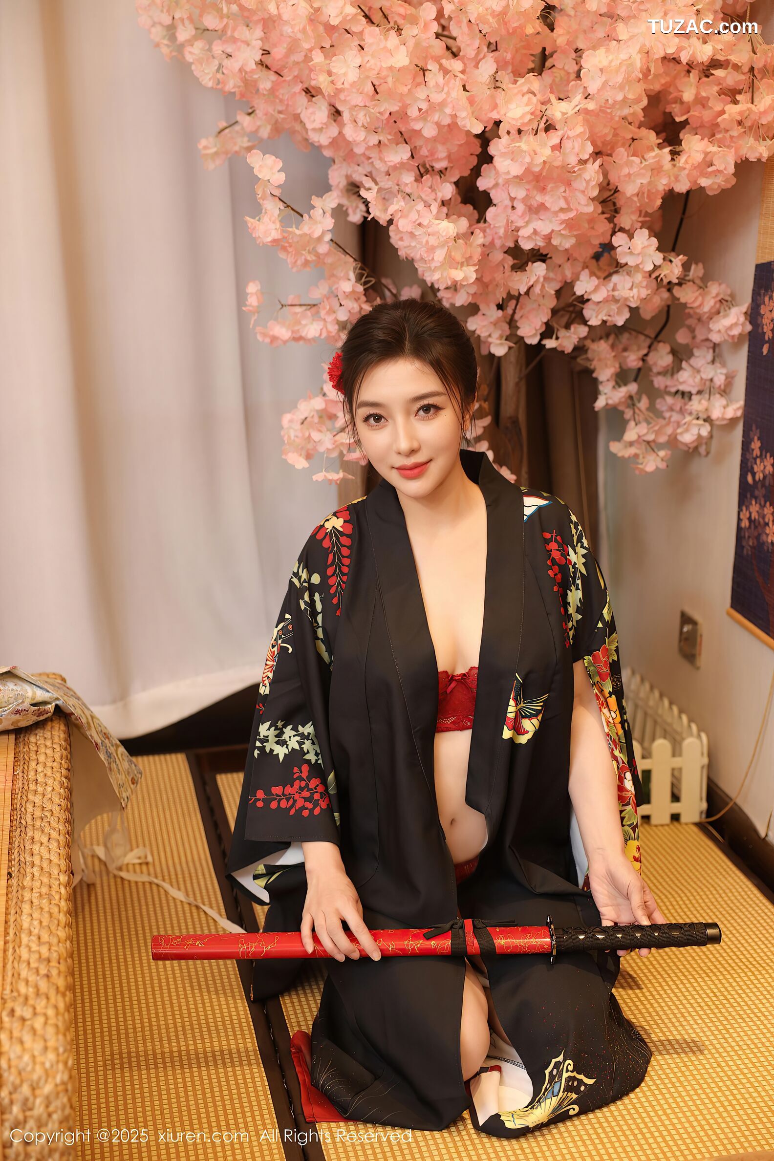 XiuRen秀人网-10627-苏一诺-黑色和服红色内衣-2025.08.07