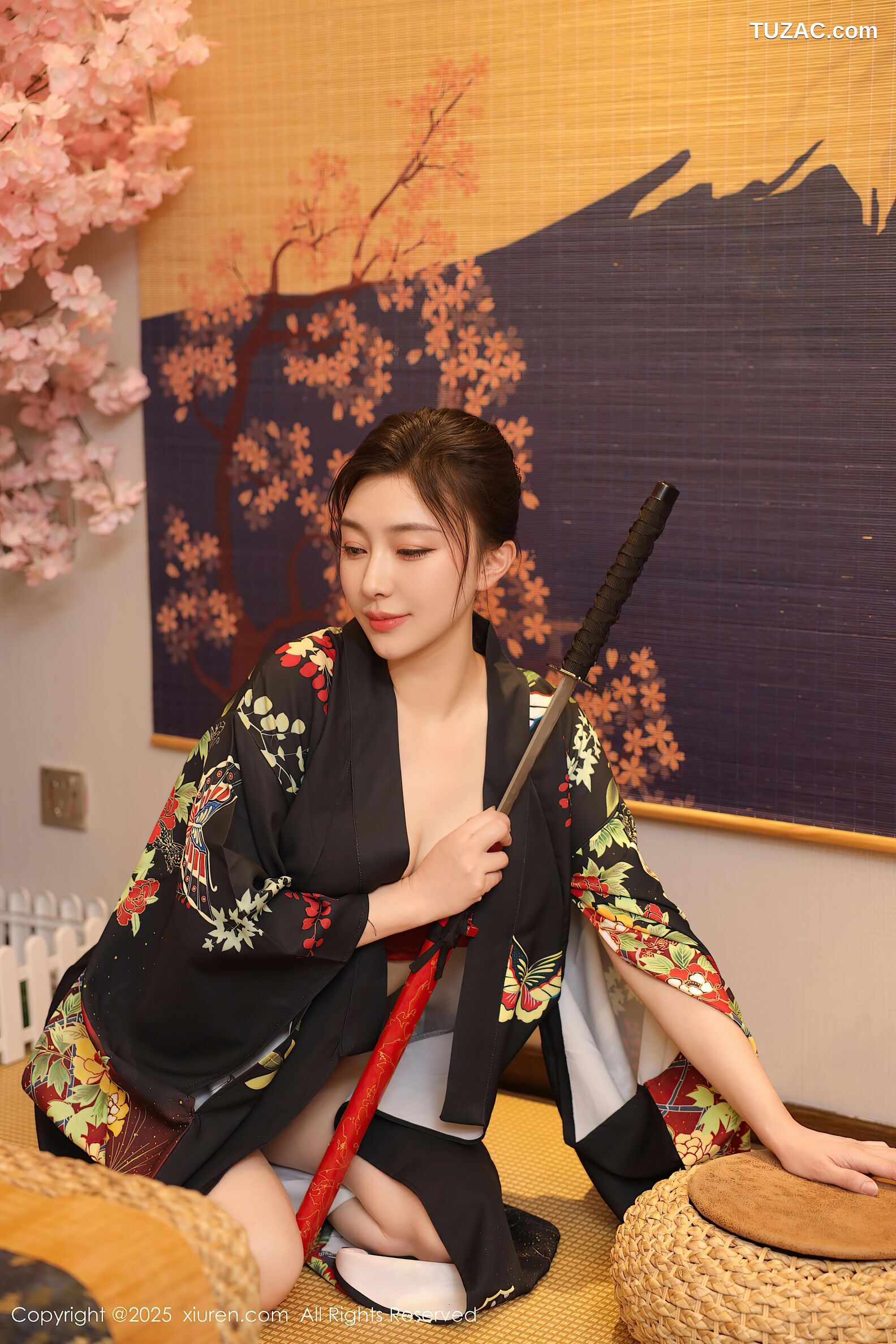 XiuRen秀人网-10627-苏一诺-黑色和服红色内衣-2025.08.07