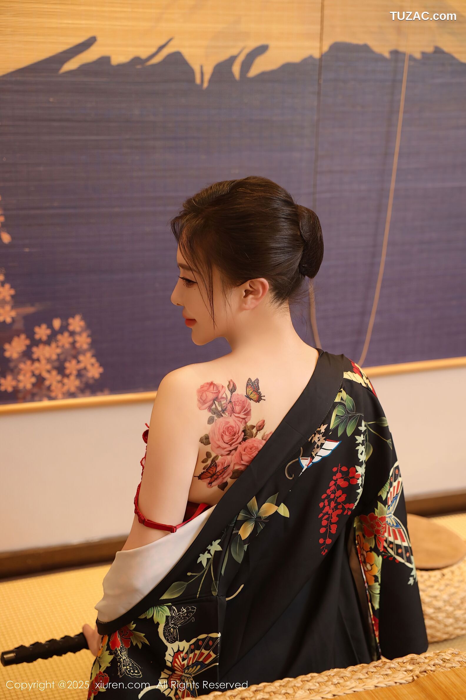 XiuRen秀人网-10627-苏一诺-黑色和服红色内衣-2025.08.07