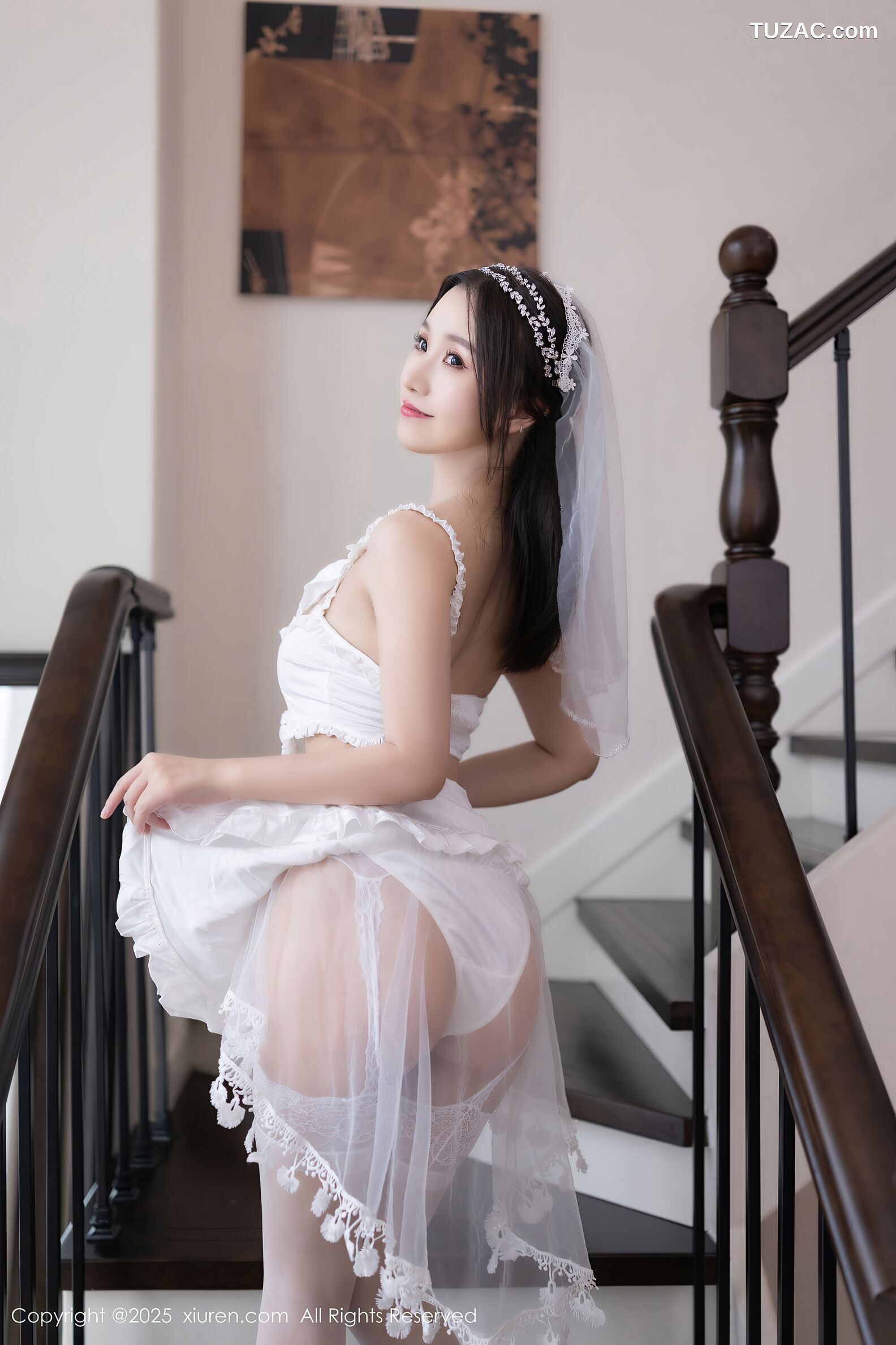 XiuRen秀人网-10644-杏子Yada-白色头纱情趣蕾丝内衣-2025.08.13