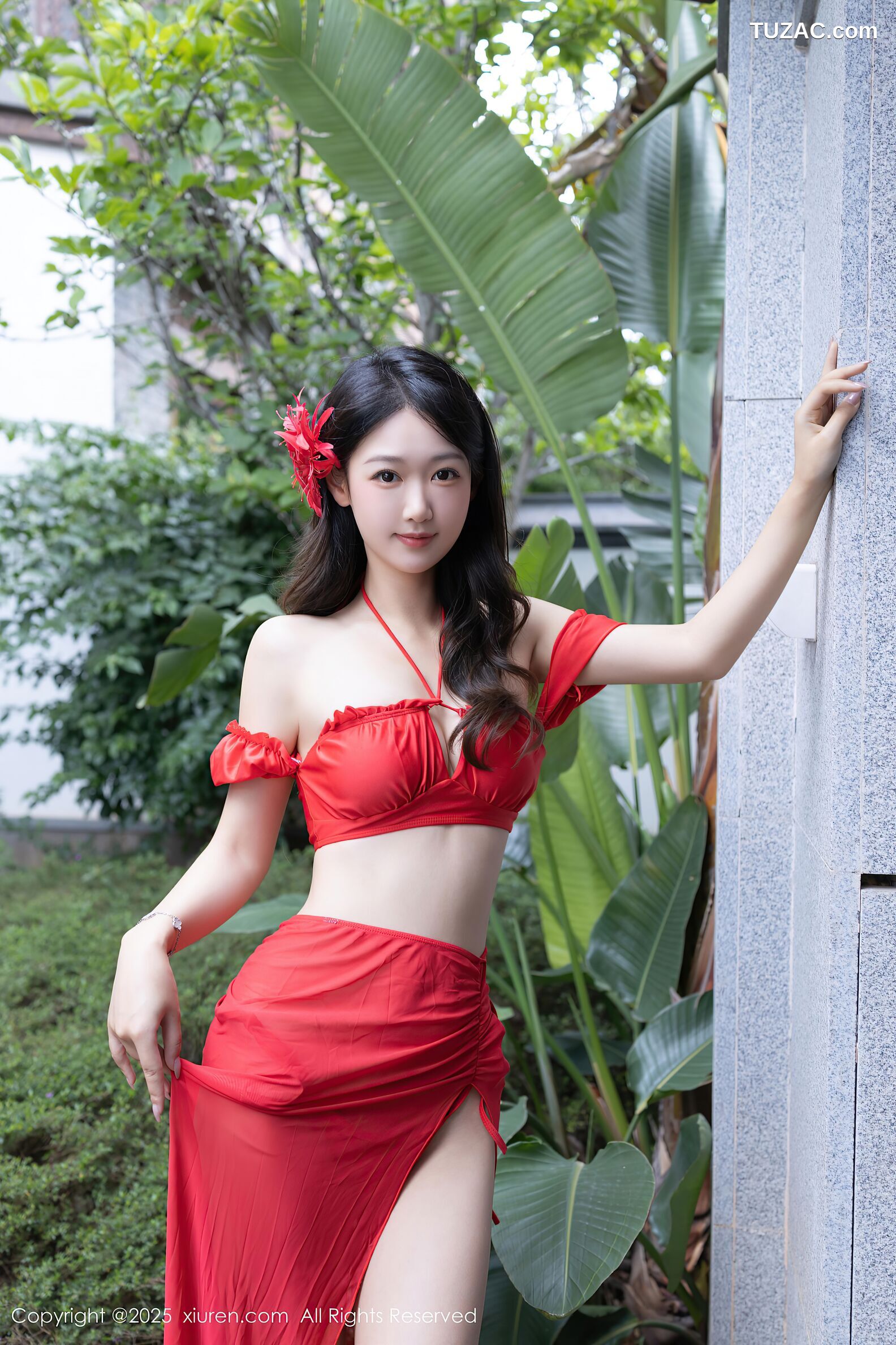 XiuRen秀人网-10662-唐安琪-性感红色内衣红裙宽松白T-2025.08.18
