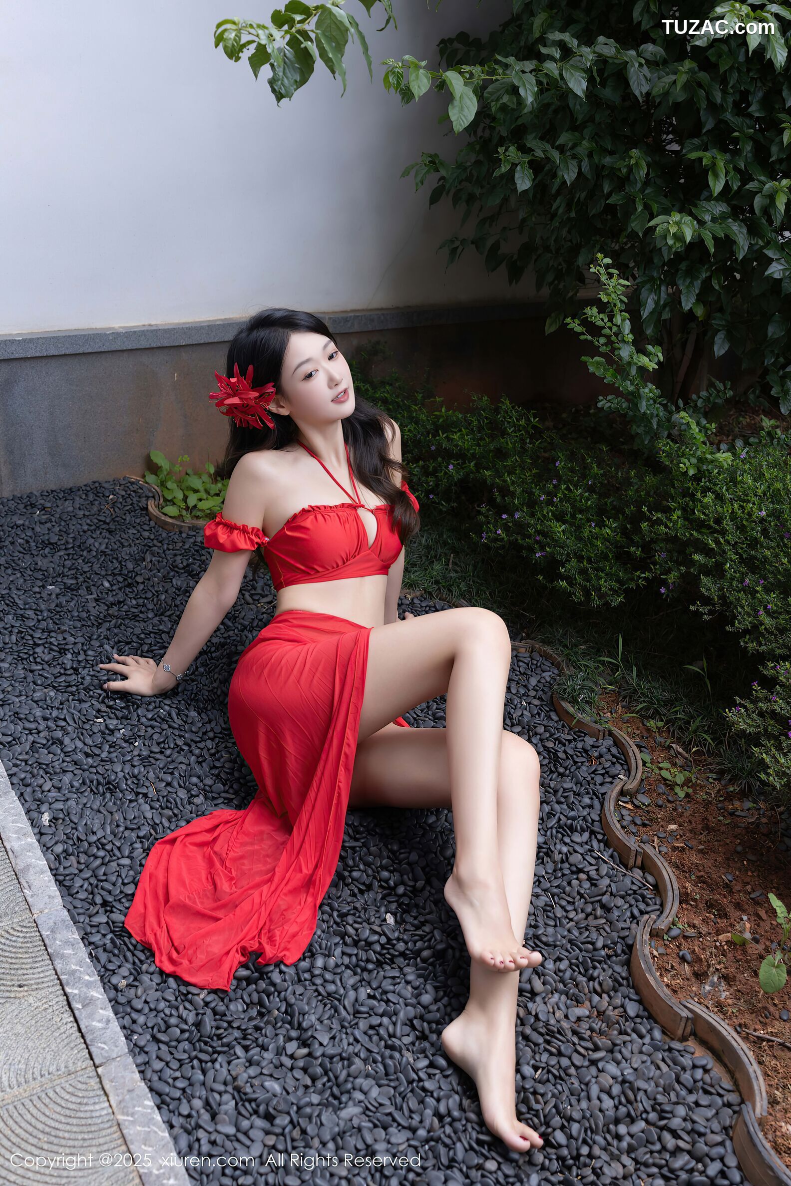XiuRen秀人网-10662-唐安琪-性感红色内衣红裙宽松白T-2025.08.18