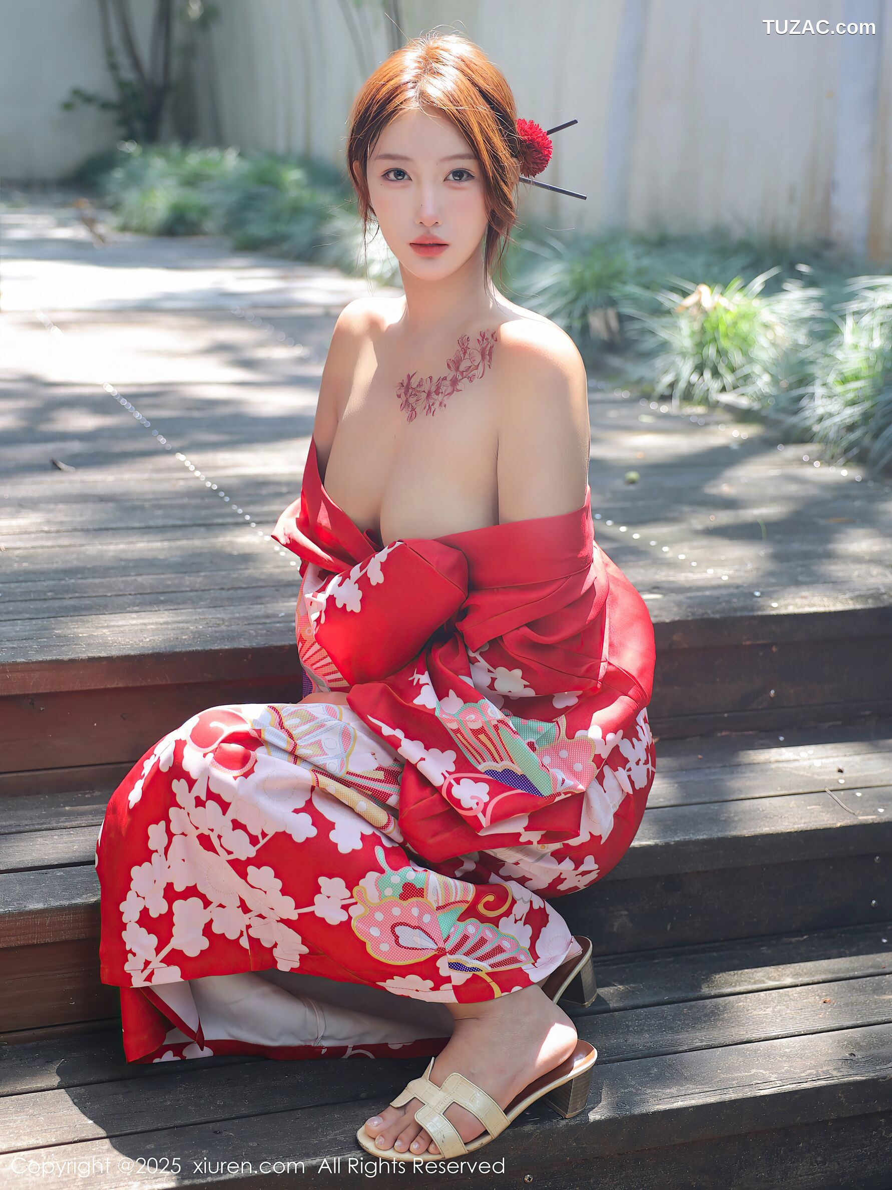 XiuRen秀人网-10683-金允希-Yuki-性感红色和服女剑手爆乳-2025.08.22