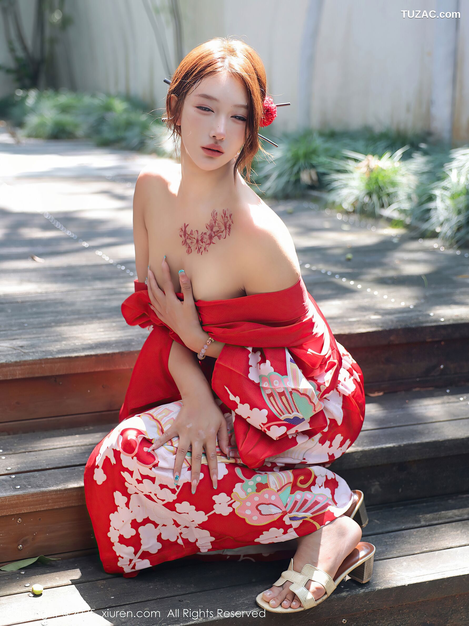 XiuRen秀人网-10683-金允希-Yuki-性感红色和服女剑手爆乳-2025.08.22