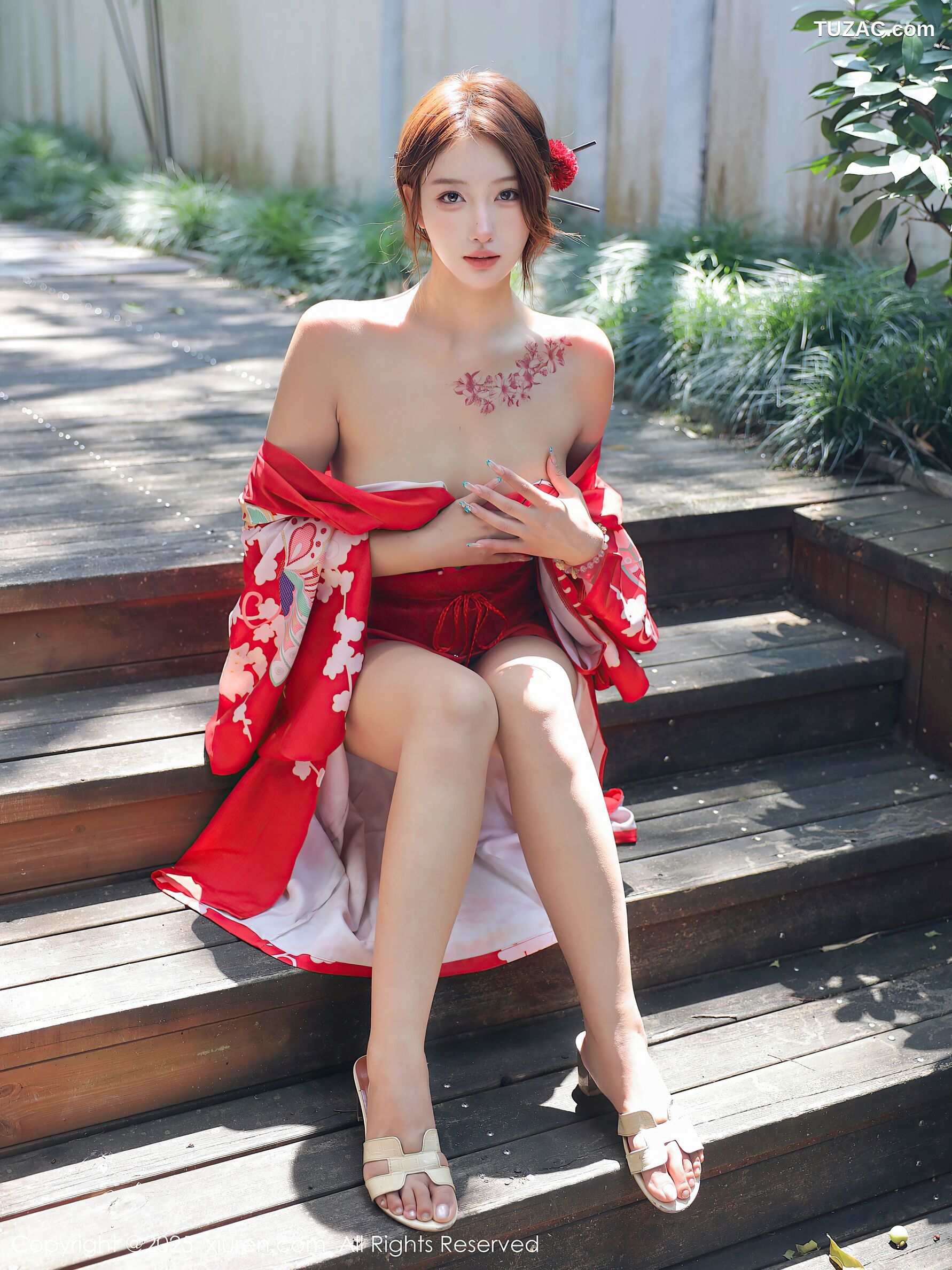 XiuRen秀人网-10683-金允希-Yuki-性感红色和服女剑手爆乳-2025.08.22
