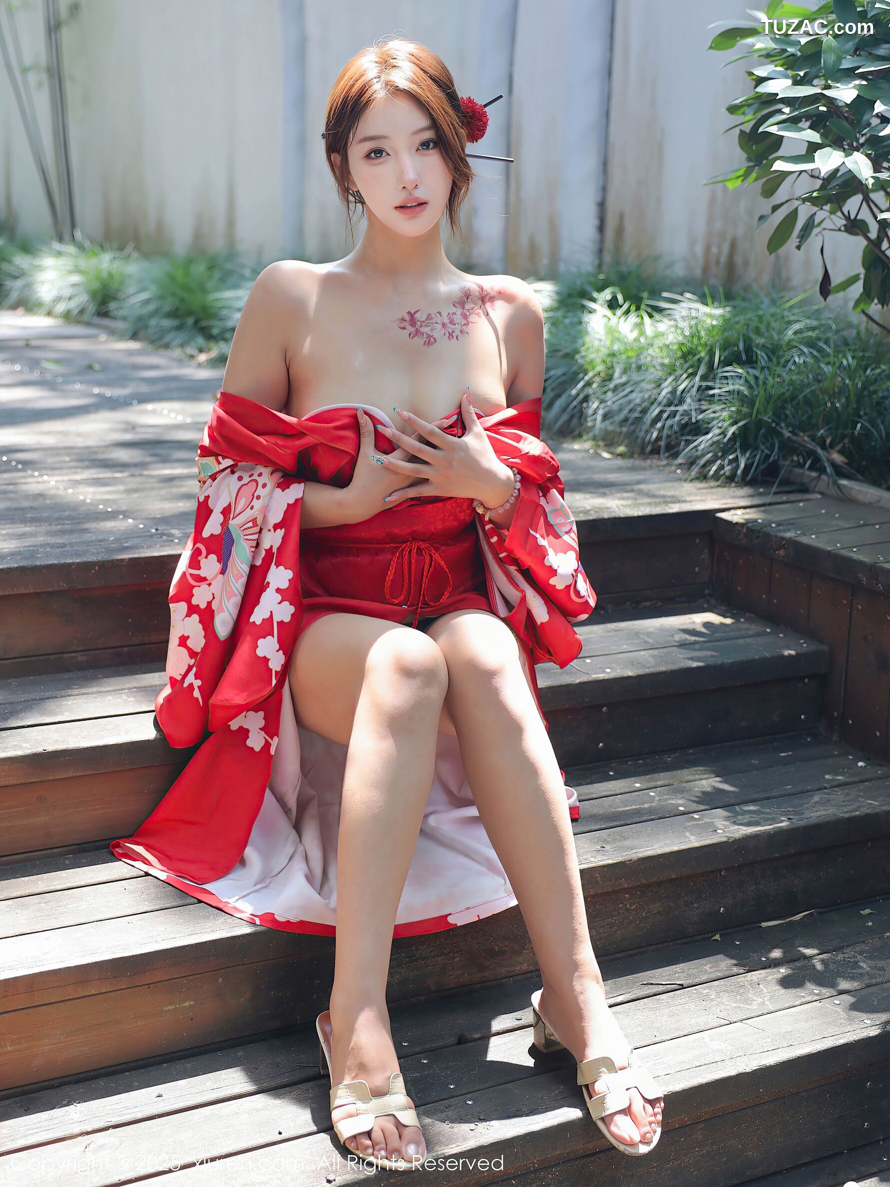 XiuRen秀人网-10683-金允希-Yuki-性感红色和服女剑手爆乳-2025.08.22