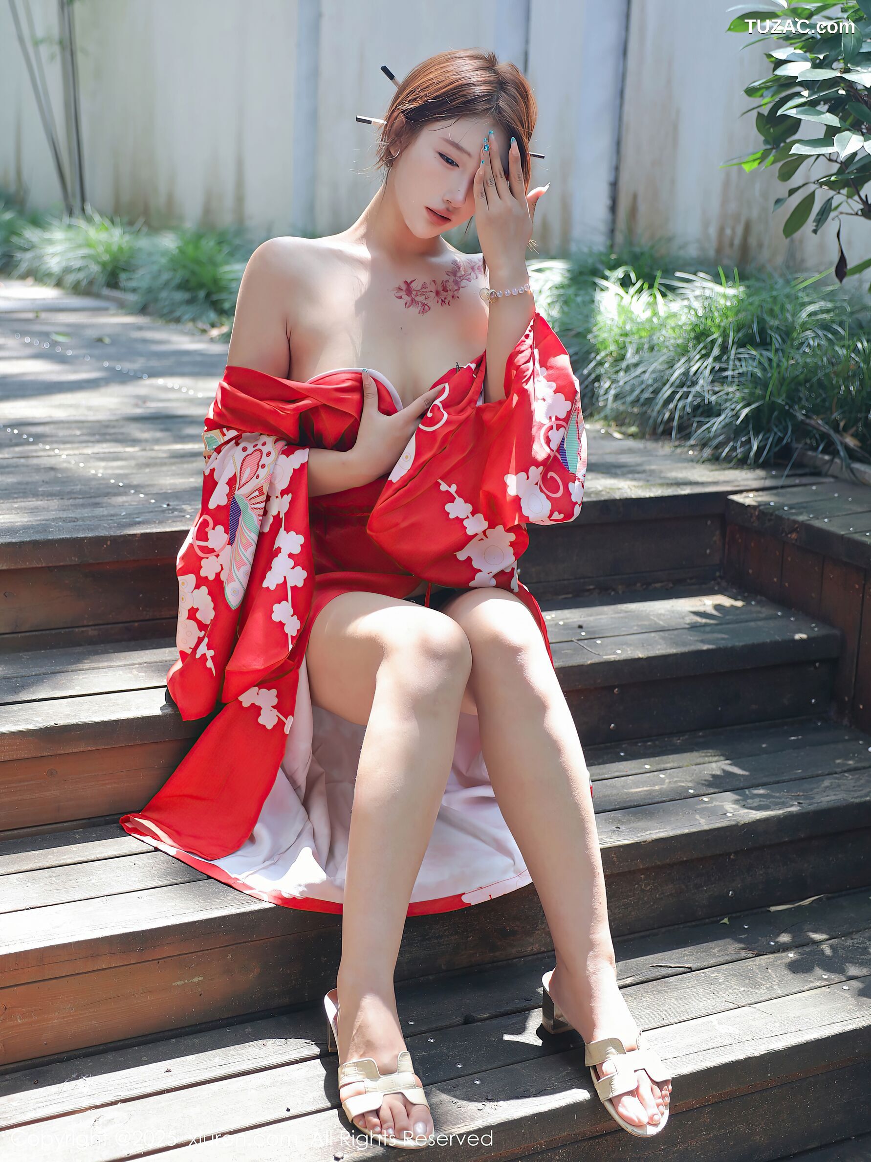 XiuRen秀人网-10683-金允希-Yuki-性感红色和服女剑手爆乳-2025.08.22