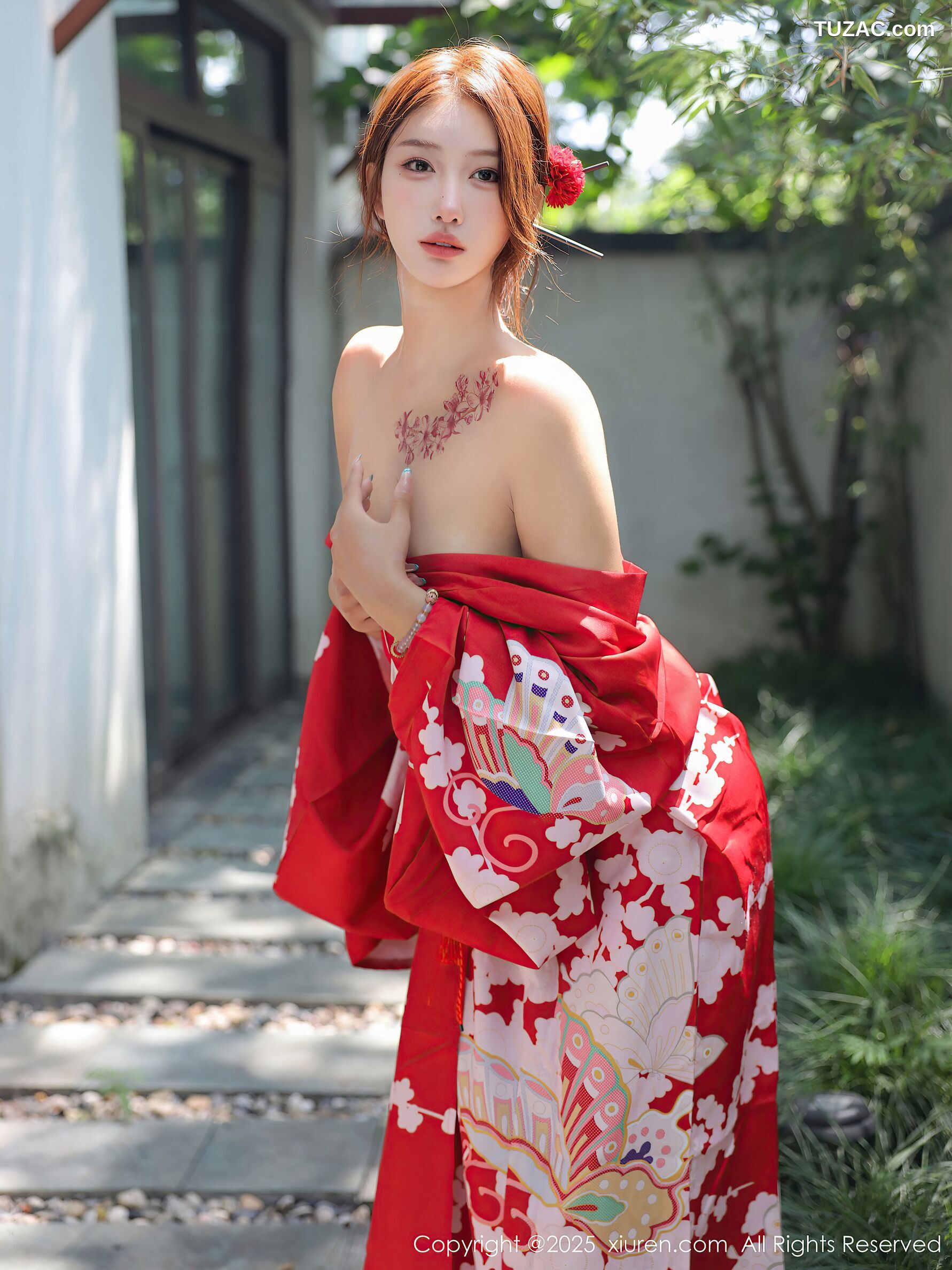 XiuRen秀人网-10683-金允希-Yuki-性感红色和服女剑手爆乳-2025.08.22