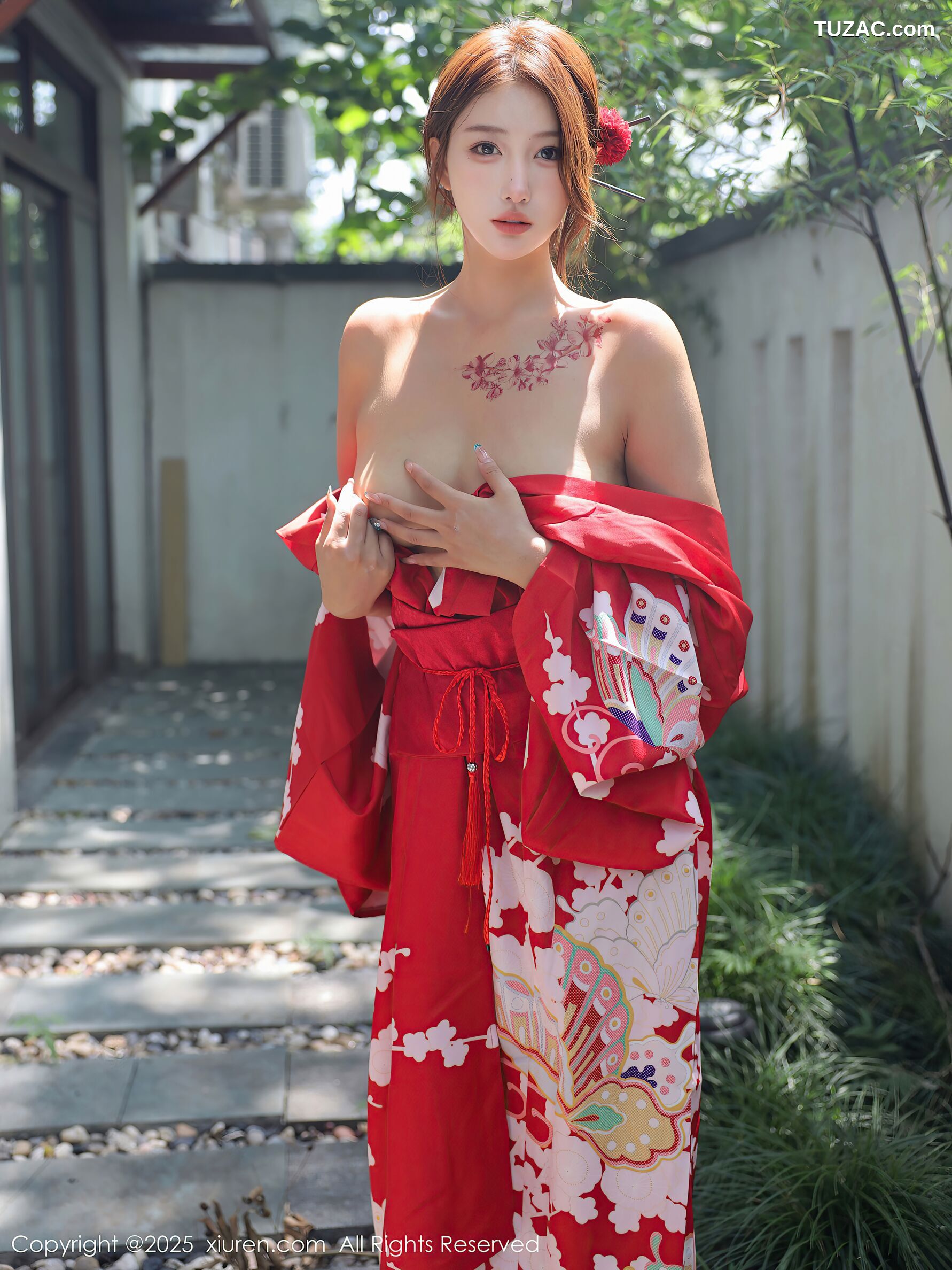 XiuRen秀人网-10683-金允希-Yuki-性感红色和服女剑手爆乳-2025.08.22