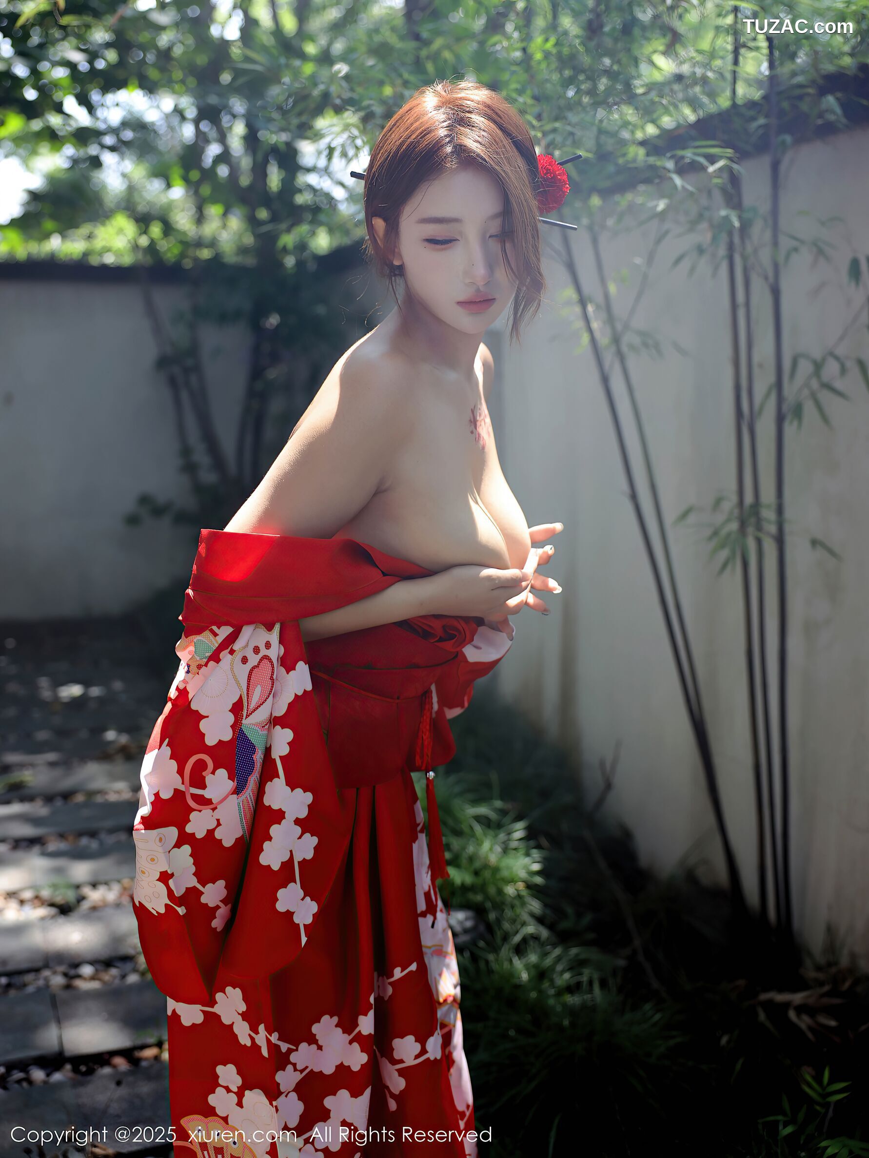 XiuRen秀人网-10683-金允希-Yuki-性感红色和服女剑手爆乳-2025.08.22