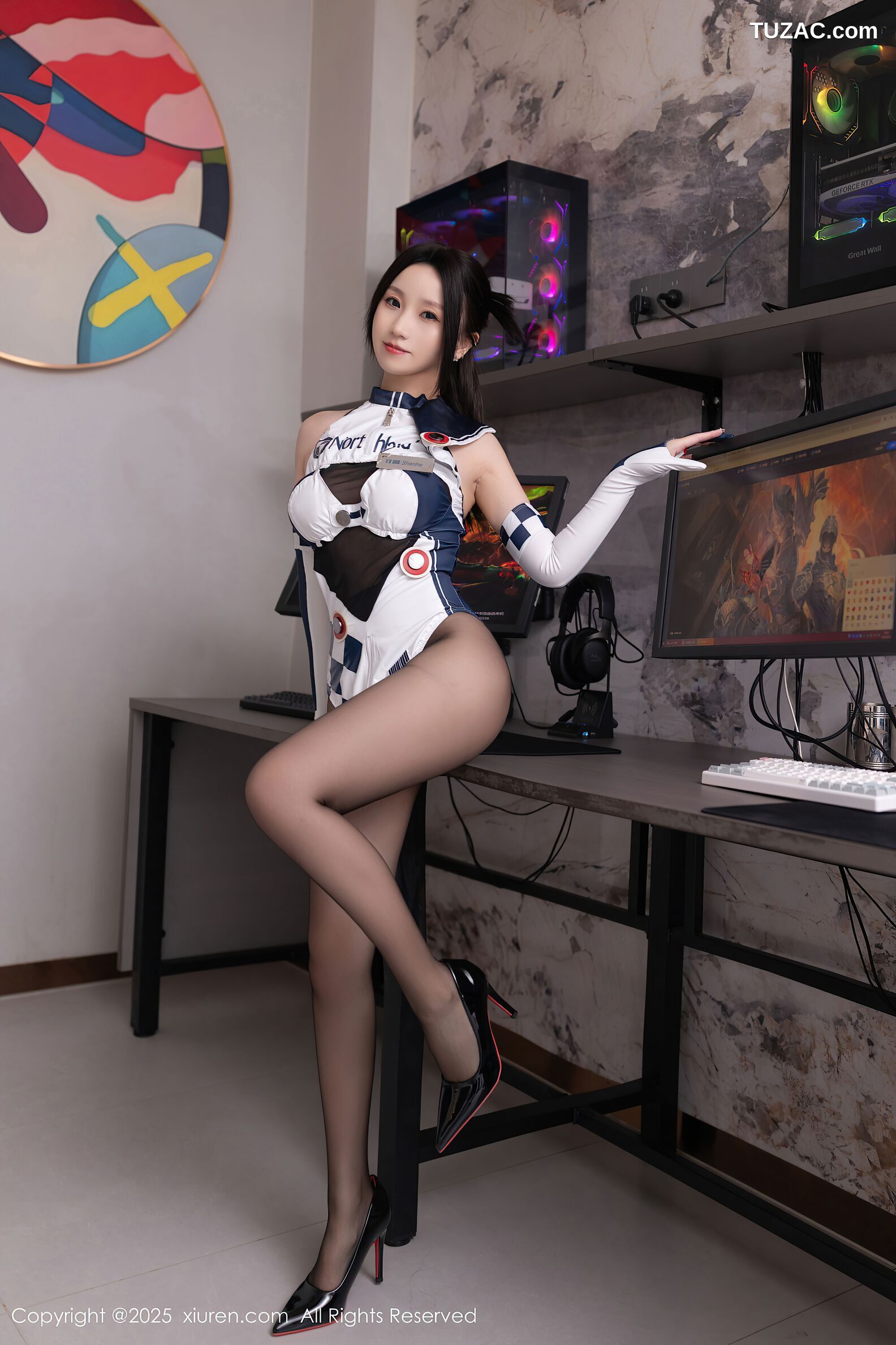 XiuRen秀人网-10723-杏子Yada-性感cos黑白装黑丝-2025.09.03