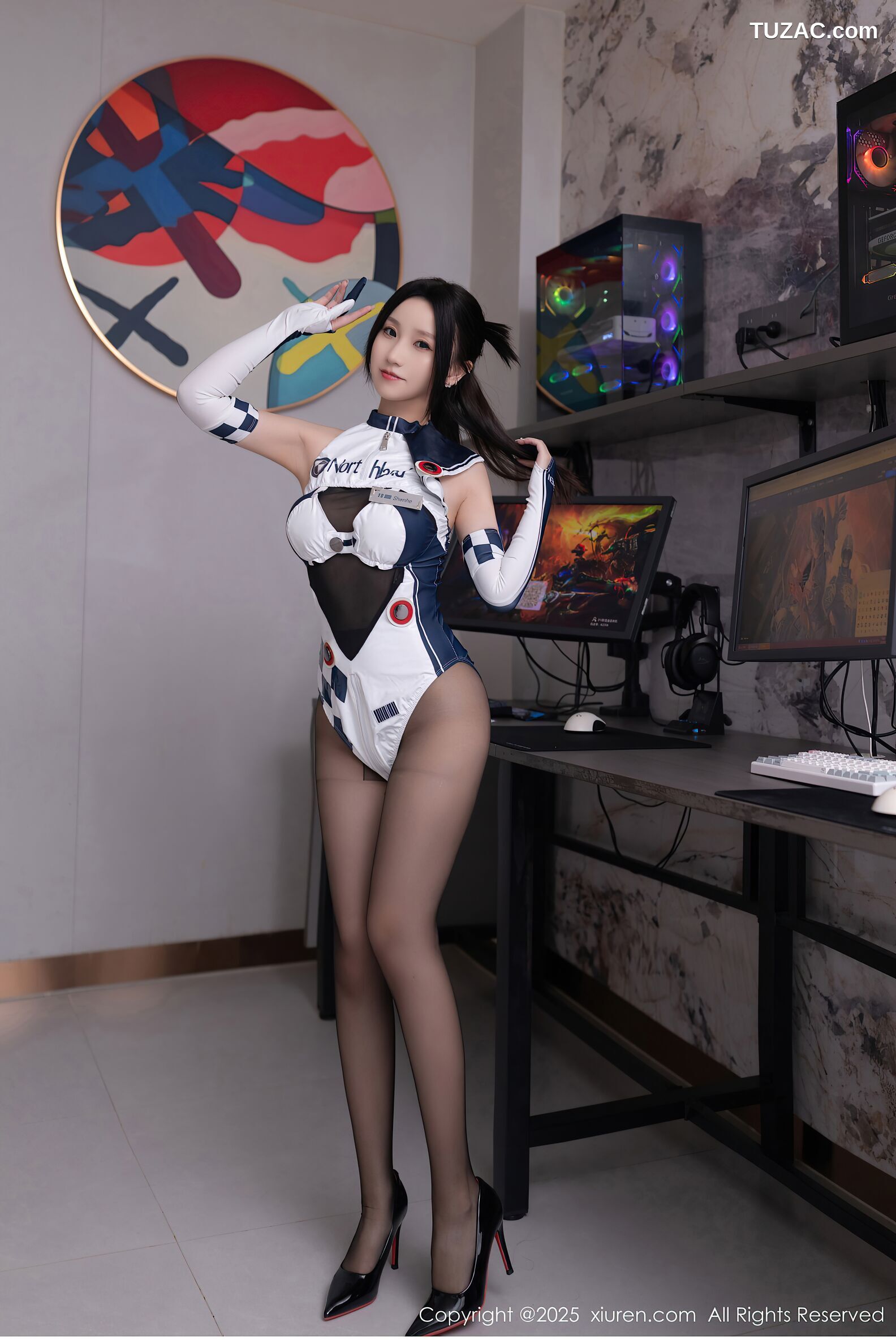 XiuRen秀人网-10723-杏子Yada-性感cos黑白装黑丝-2025.09.03