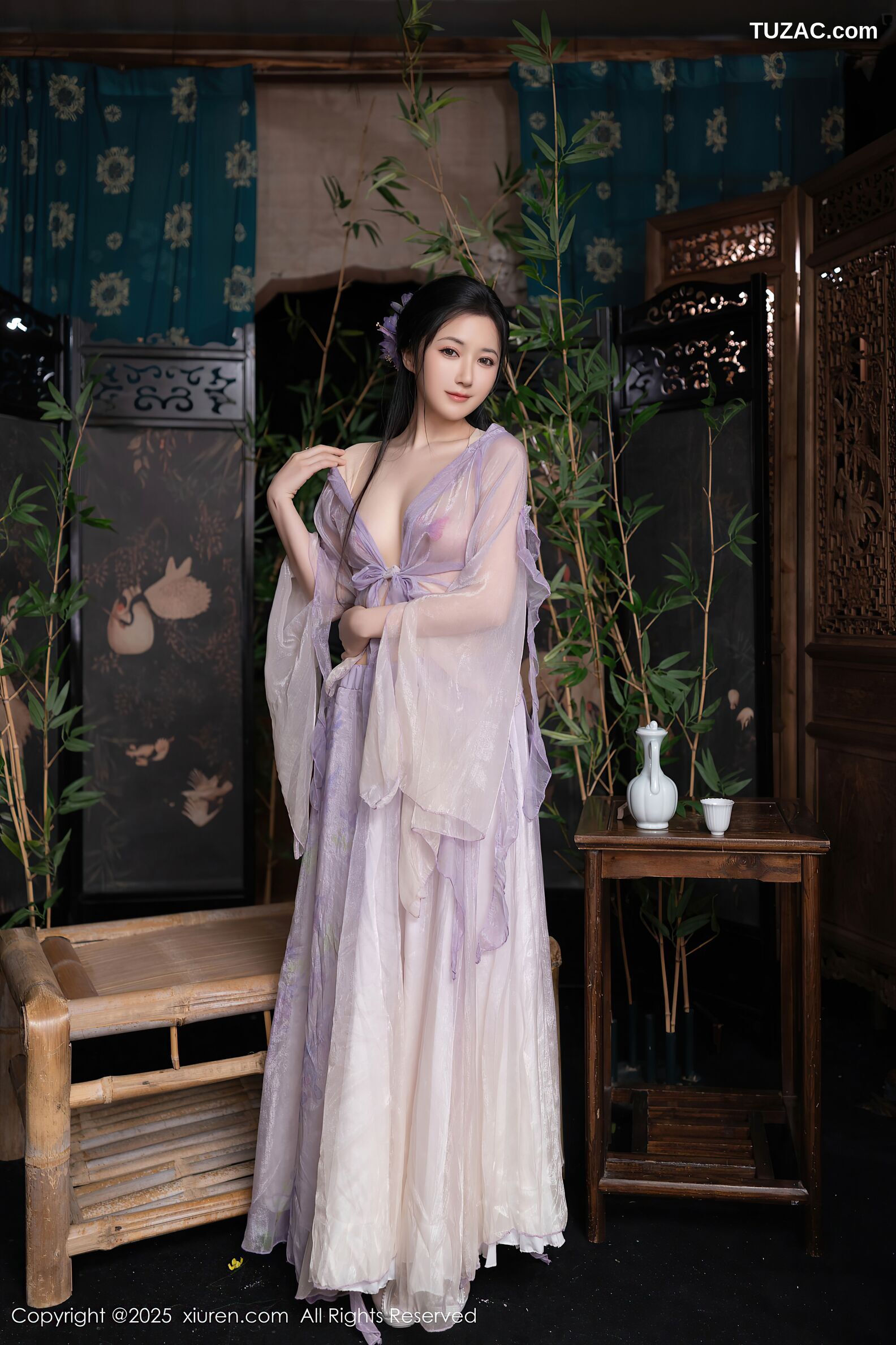 XiuRen秀人网-10737-鱼子酱Fish-古风淡紫纱裙-2025.09.05