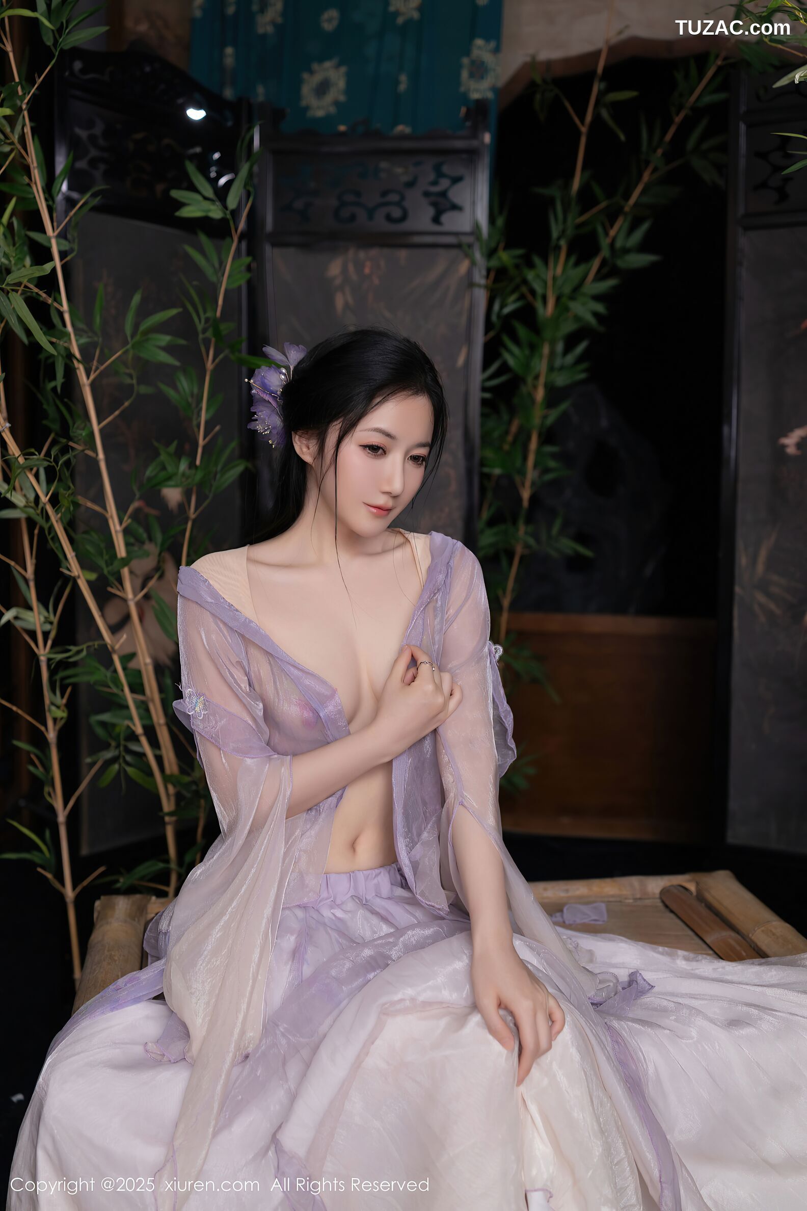 XiuRen秀人网-10737-鱼子酱Fish-古风淡紫纱裙-2025.09.05