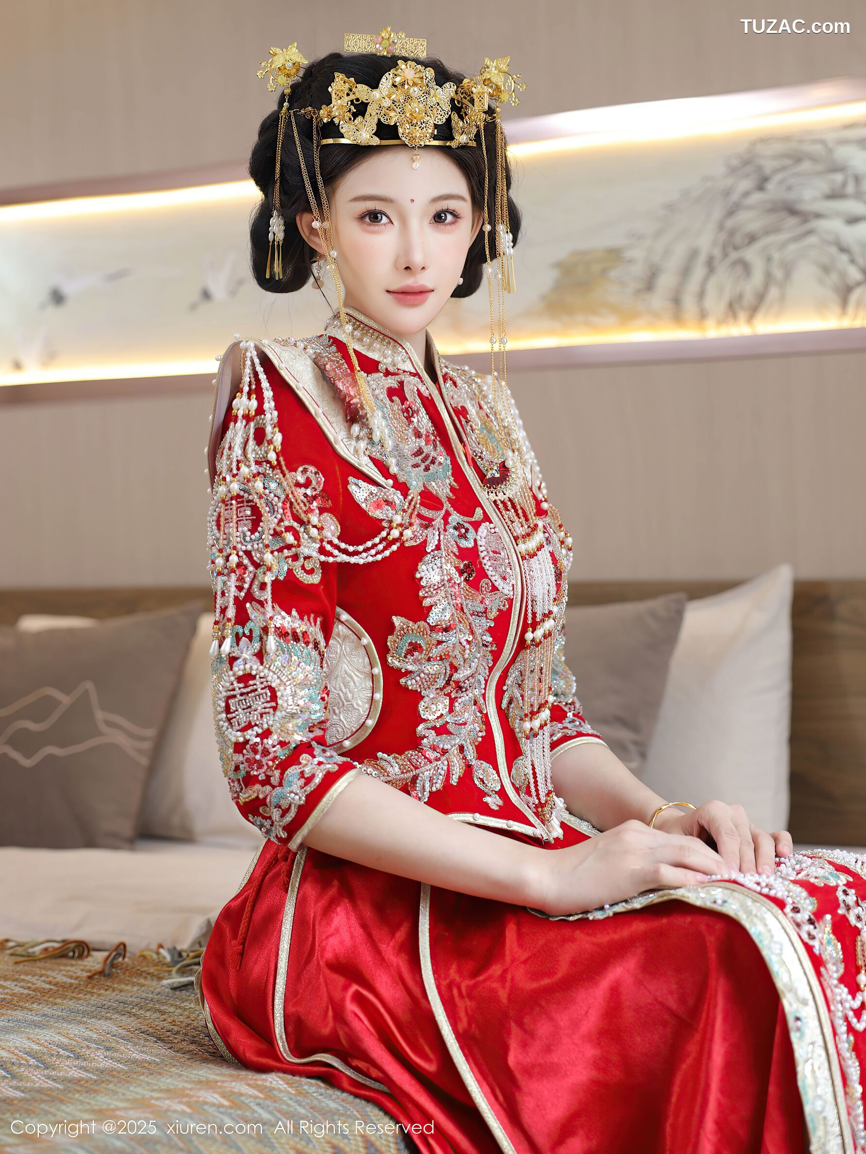 XiuRen秀人网-10742-梨霜儿-新娘红装红色内衣-2025.09.08