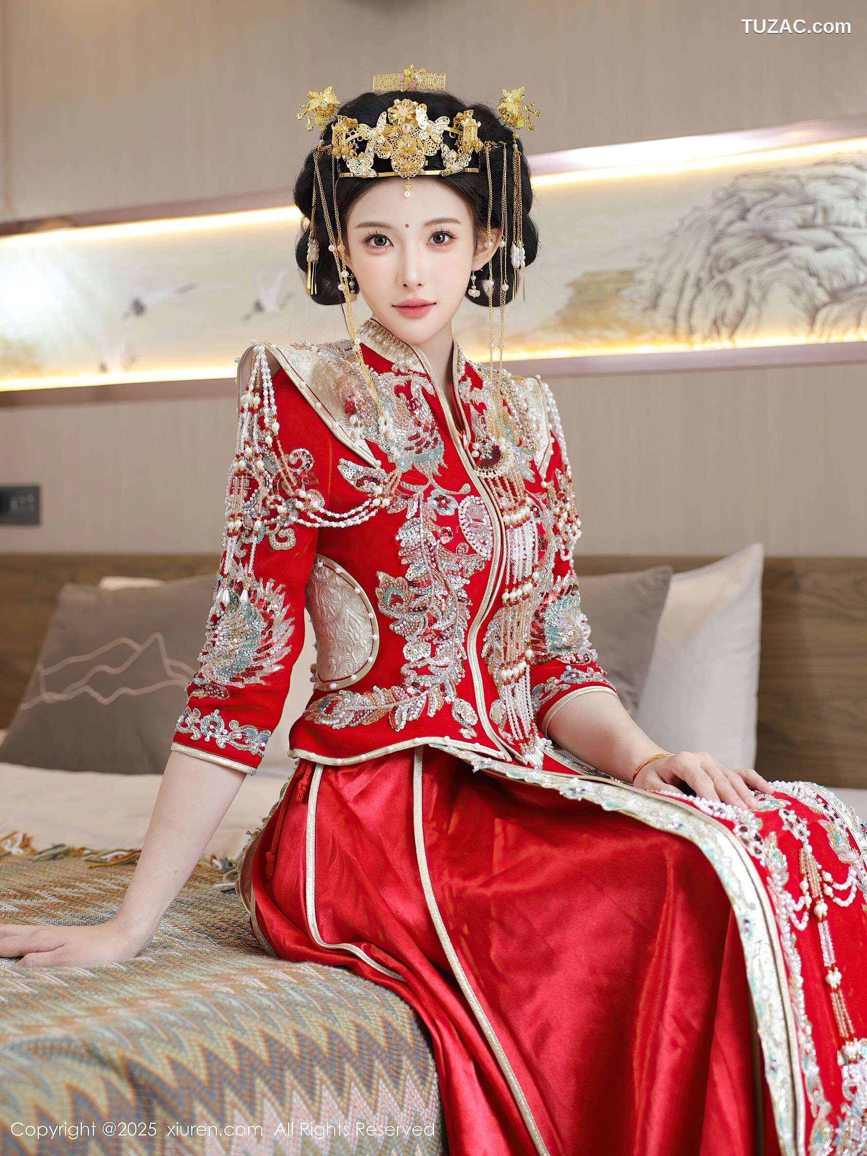 XiuRen秀人网-10742-梨霜儿-新娘红装红色内衣-2025.09.08