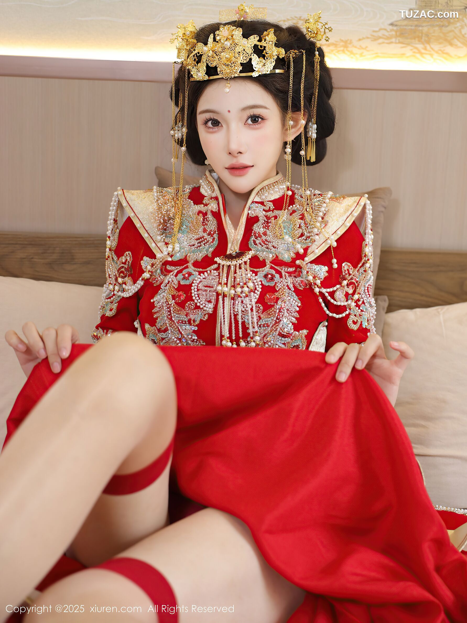 XiuRen秀人网-10742-梨霜儿-新娘红装红色内衣-2025.09.08