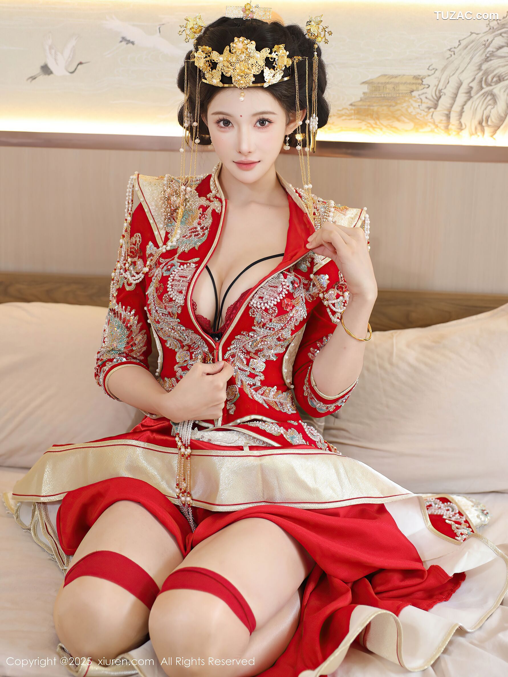 XiuRen秀人网-10742-梨霜儿-新娘红装红色内衣-2025.09.08