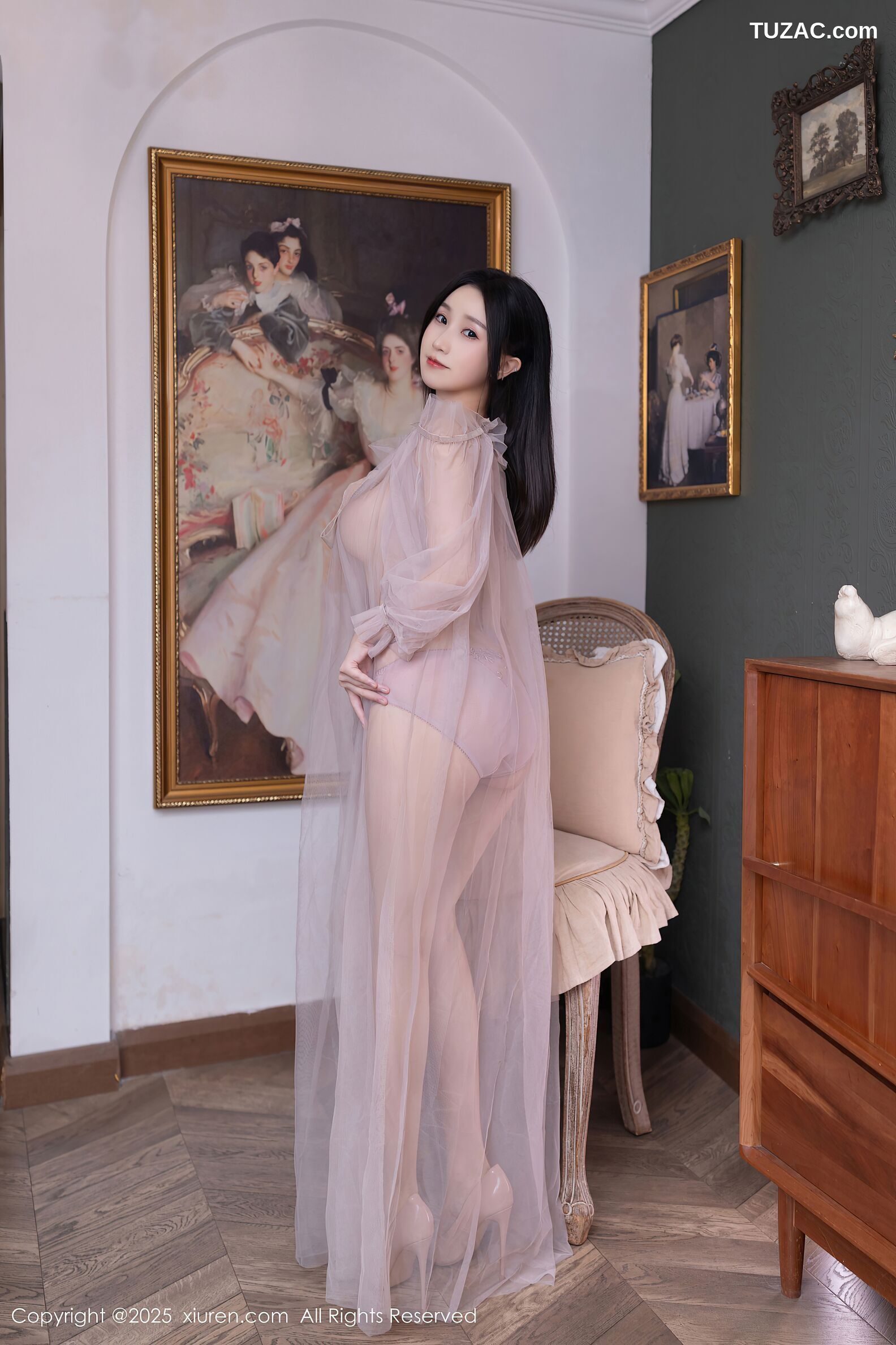 XiuRen秀人网-10752-杏子Yada-轻透粉纱淡粉内衣-2025.09.10