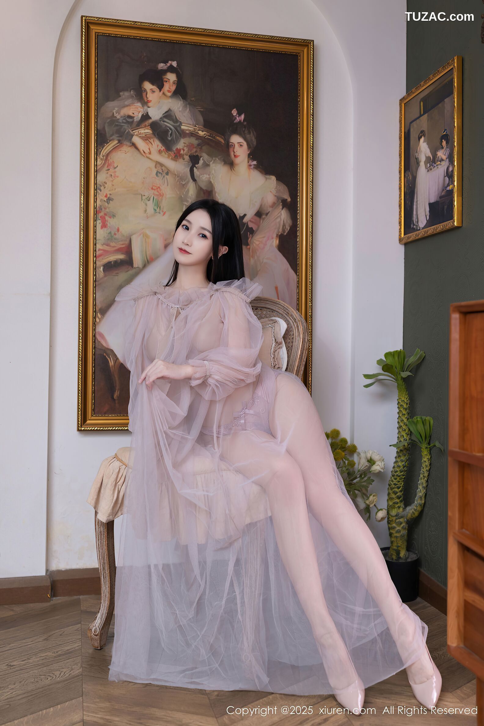 XiuRen秀人网-10752-杏子Yada-轻透粉纱淡粉内衣-2025.09.10