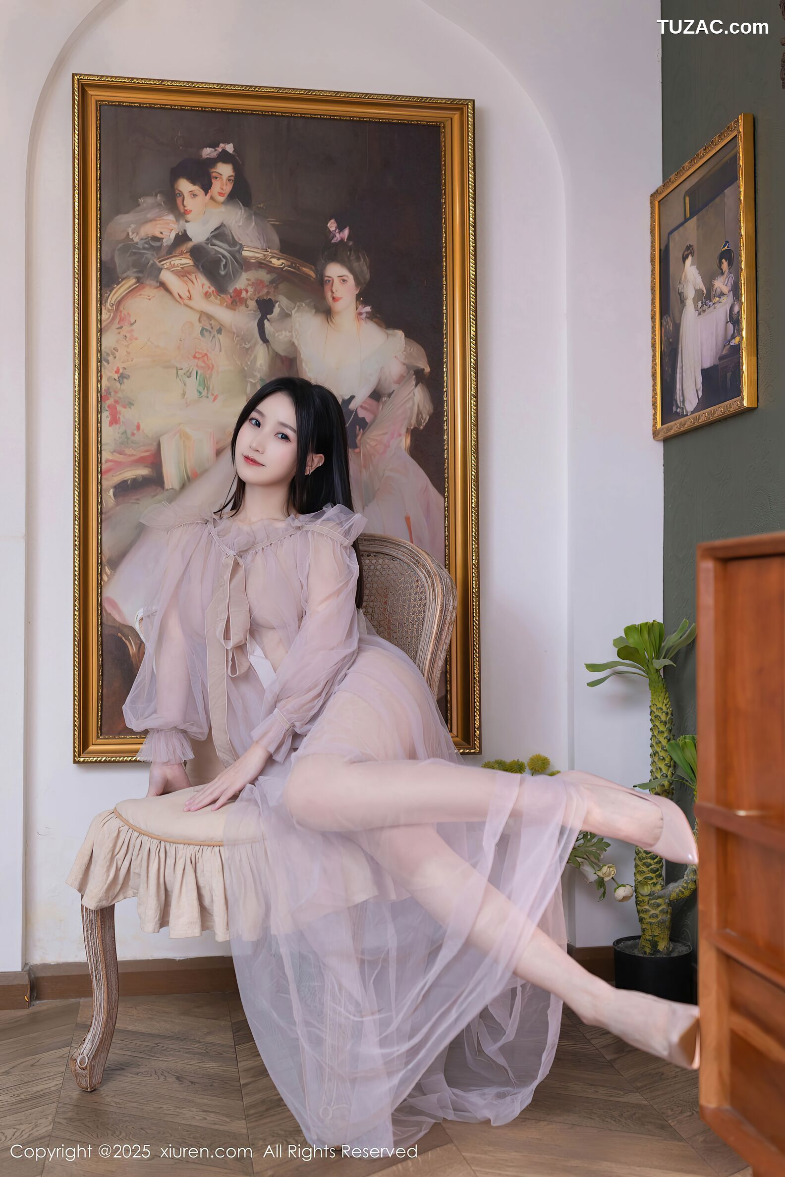 XiuRen秀人网-10752-杏子Yada-轻透粉纱淡粉内衣-2025.09.10