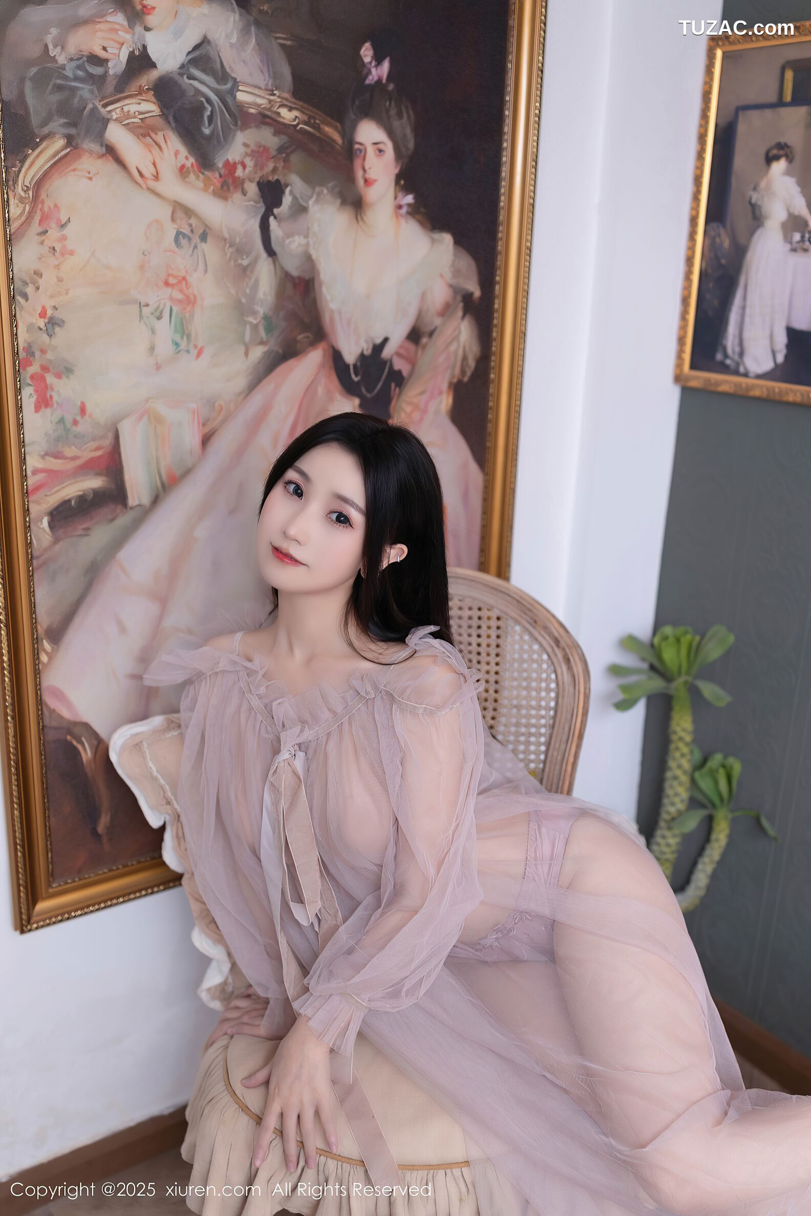 XiuRen秀人网-10752-杏子Yada-轻透粉纱淡粉内衣-2025.09.10