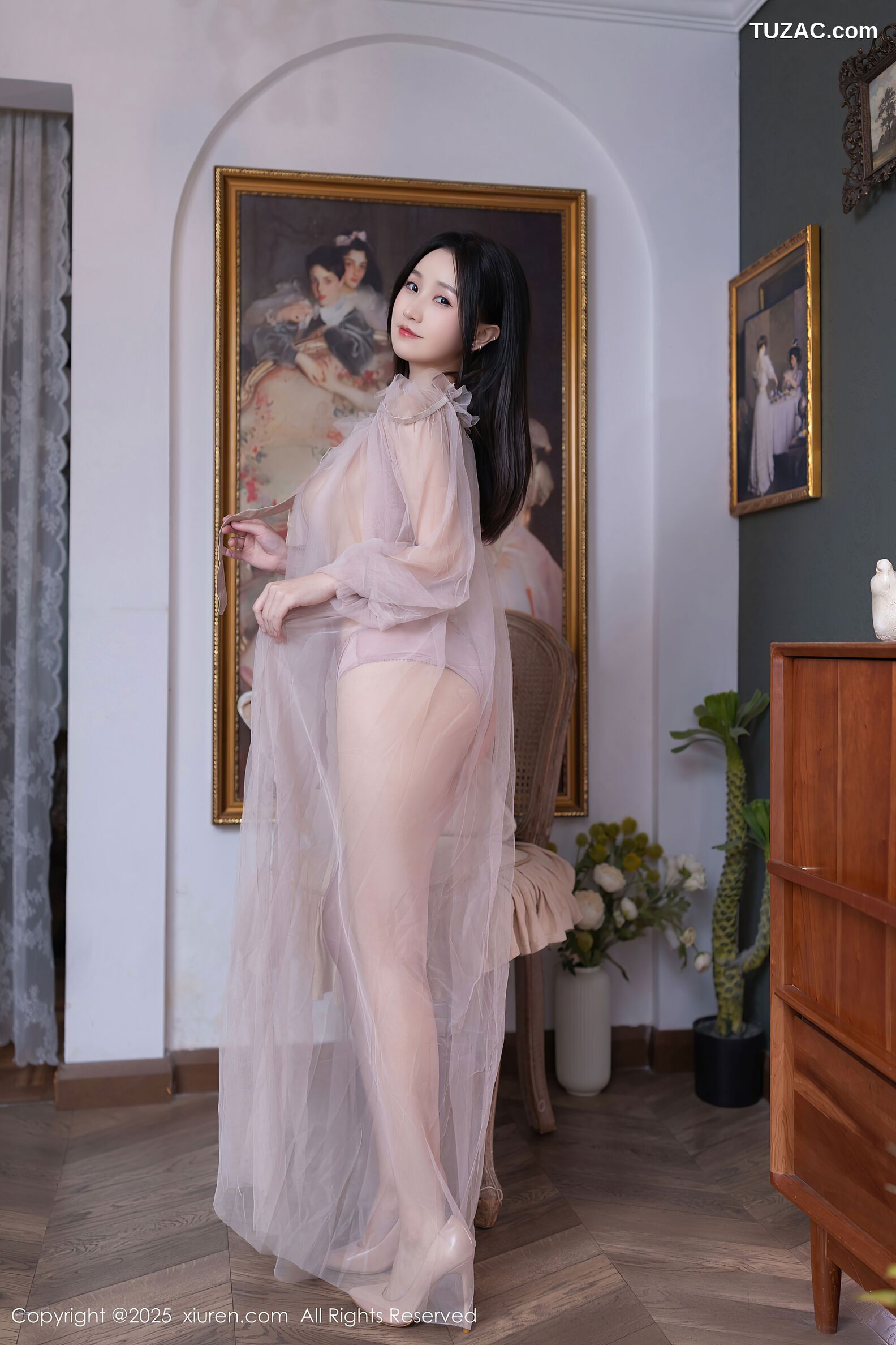 XiuRen秀人网-10752-杏子Yada-轻透粉纱淡粉内衣-2025.09.10