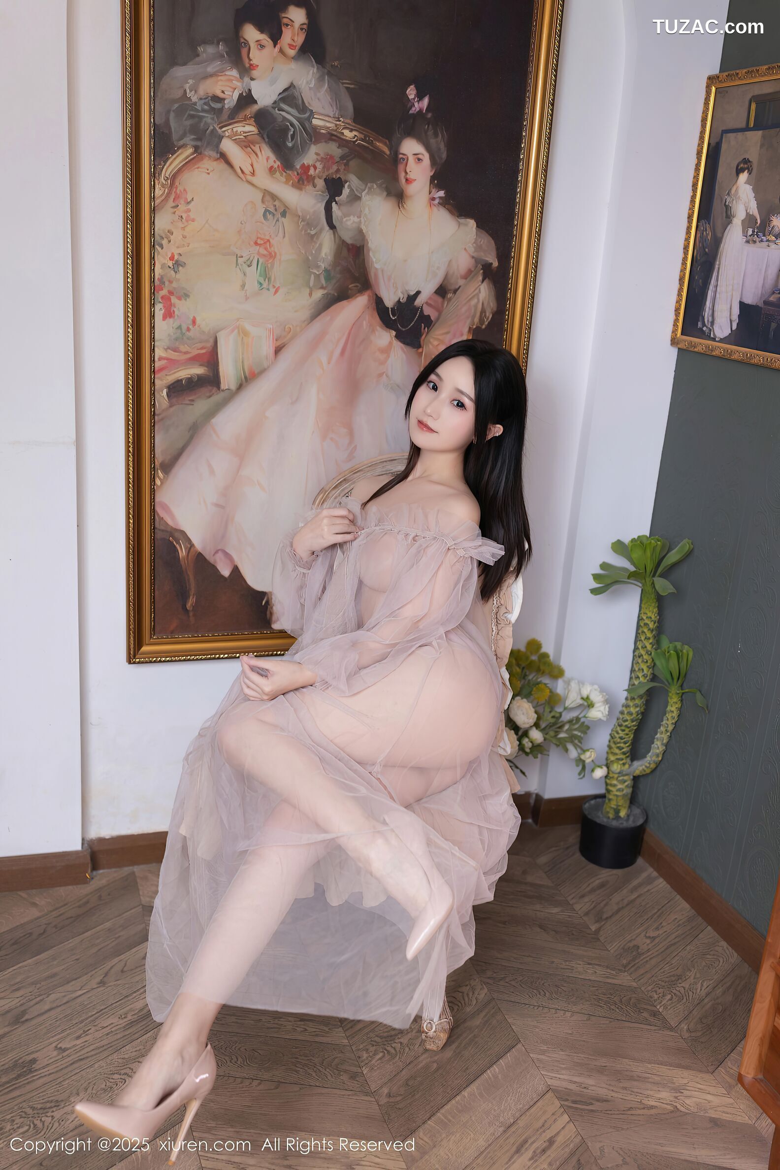 XiuRen秀人网-10752-杏子Yada-轻透粉纱淡粉内衣-2025.09.10