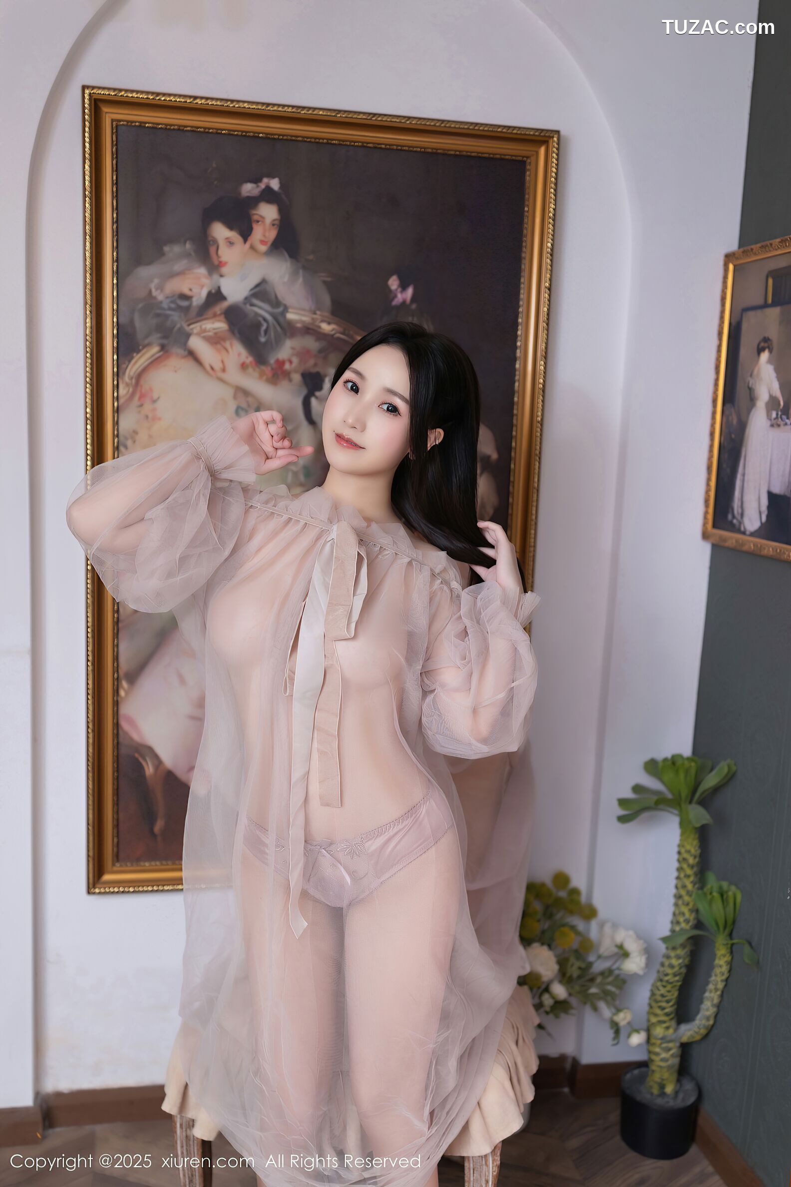 XiuRen秀人网-10752-杏子Yada-轻透粉纱淡粉内衣-2025.09.10