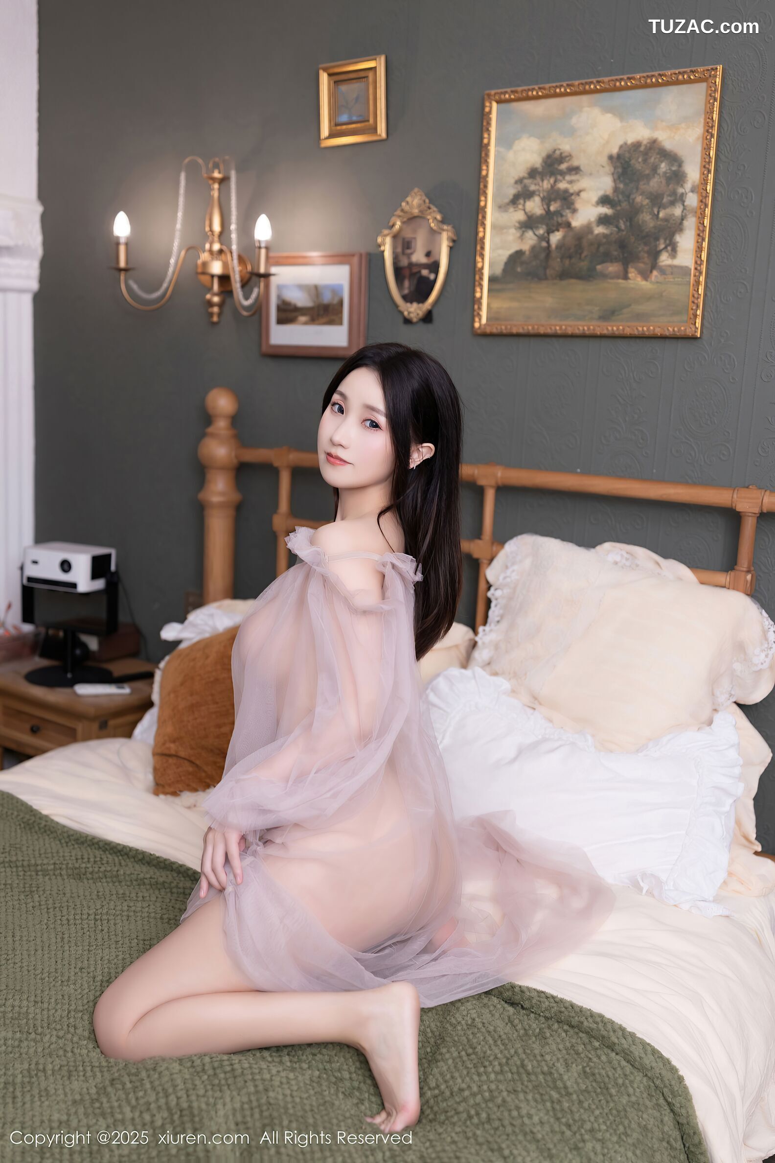 XiuRen秀人网-10752-杏子Yada-轻透粉纱淡粉内衣-2025.09.10