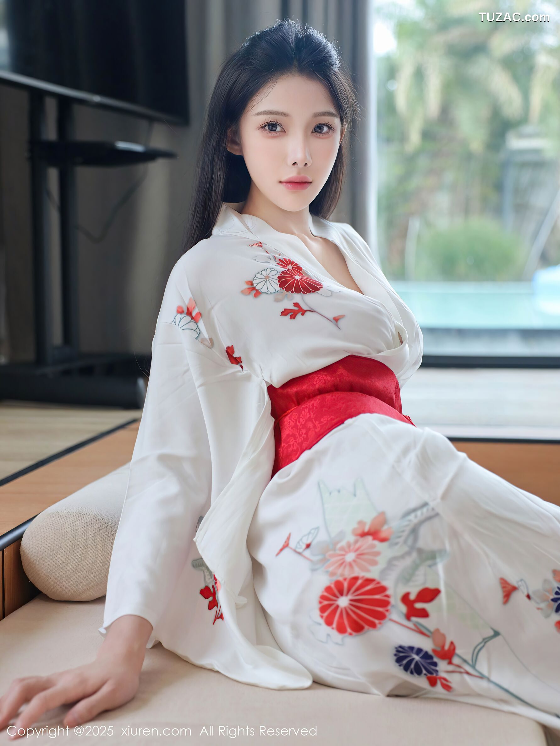 XiuRen秀人网-10767-梨霜儿-白色日式和服粉色蕾丝内衣-2025.09.15