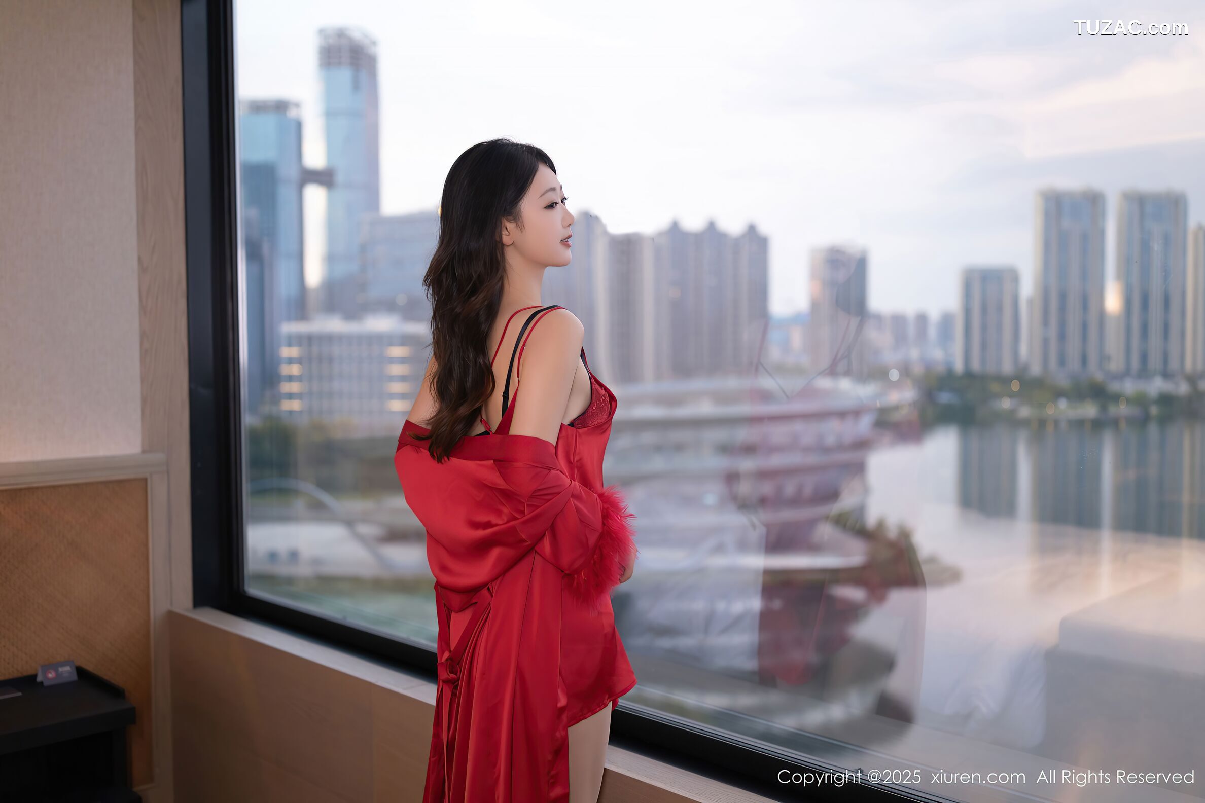 XiuRen秀人网-10768-唐安琪-红色睡衣肉色丝袜-2025.09.15