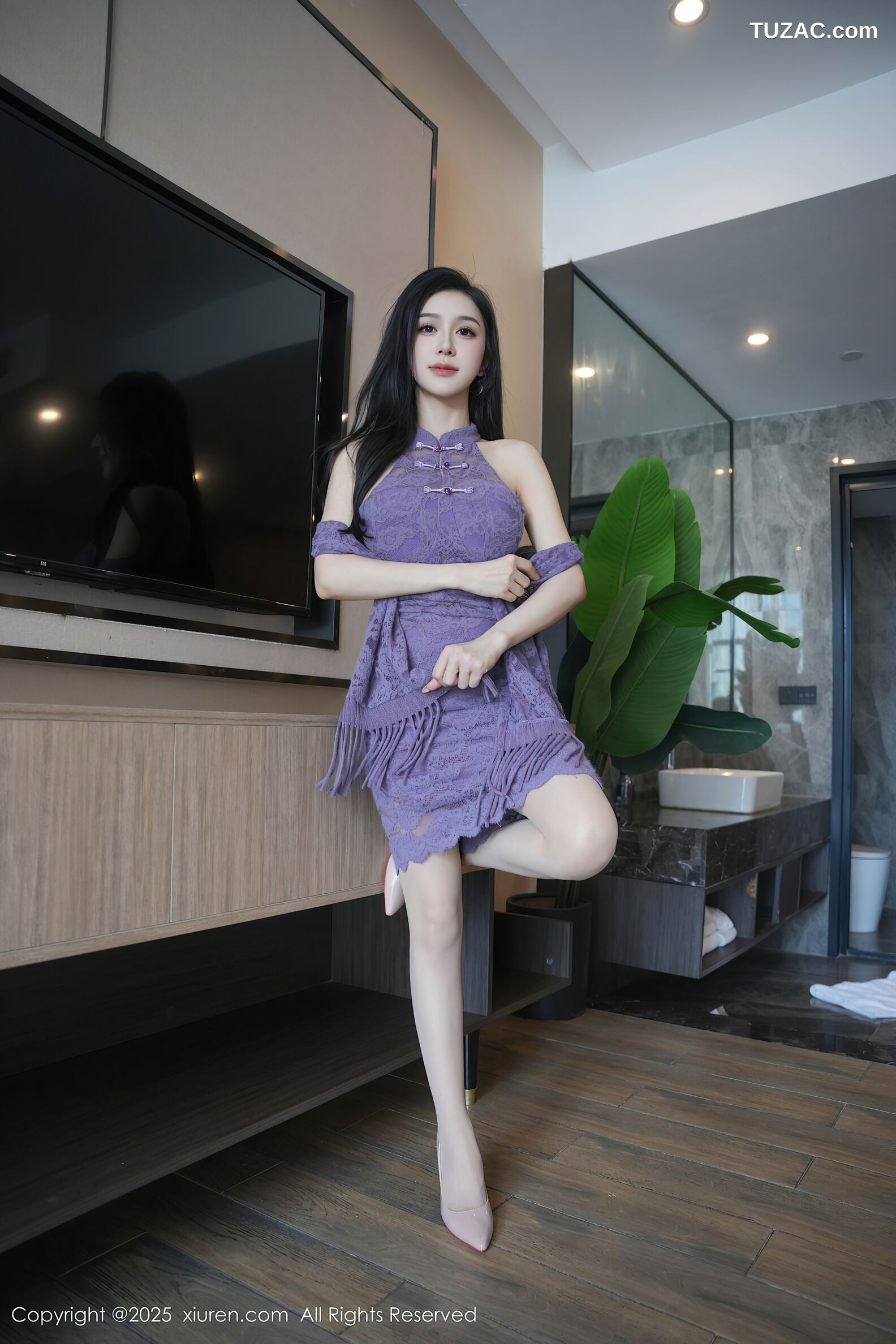 XiuRen秀人网-10801-小阿娇Gill-紫色连衣裙长腿高跟-2025.09.24