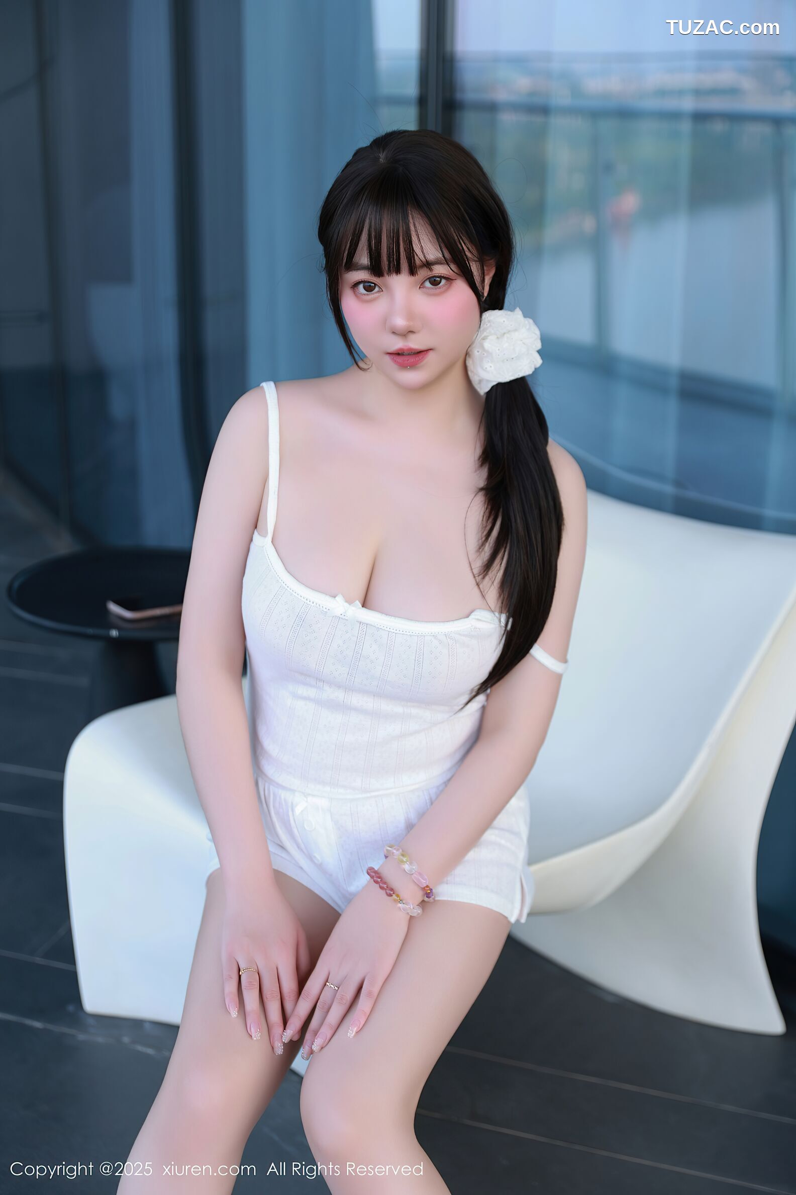 XiuRen秀人网-10841-软情-白色吊带短裤-2025.10.09