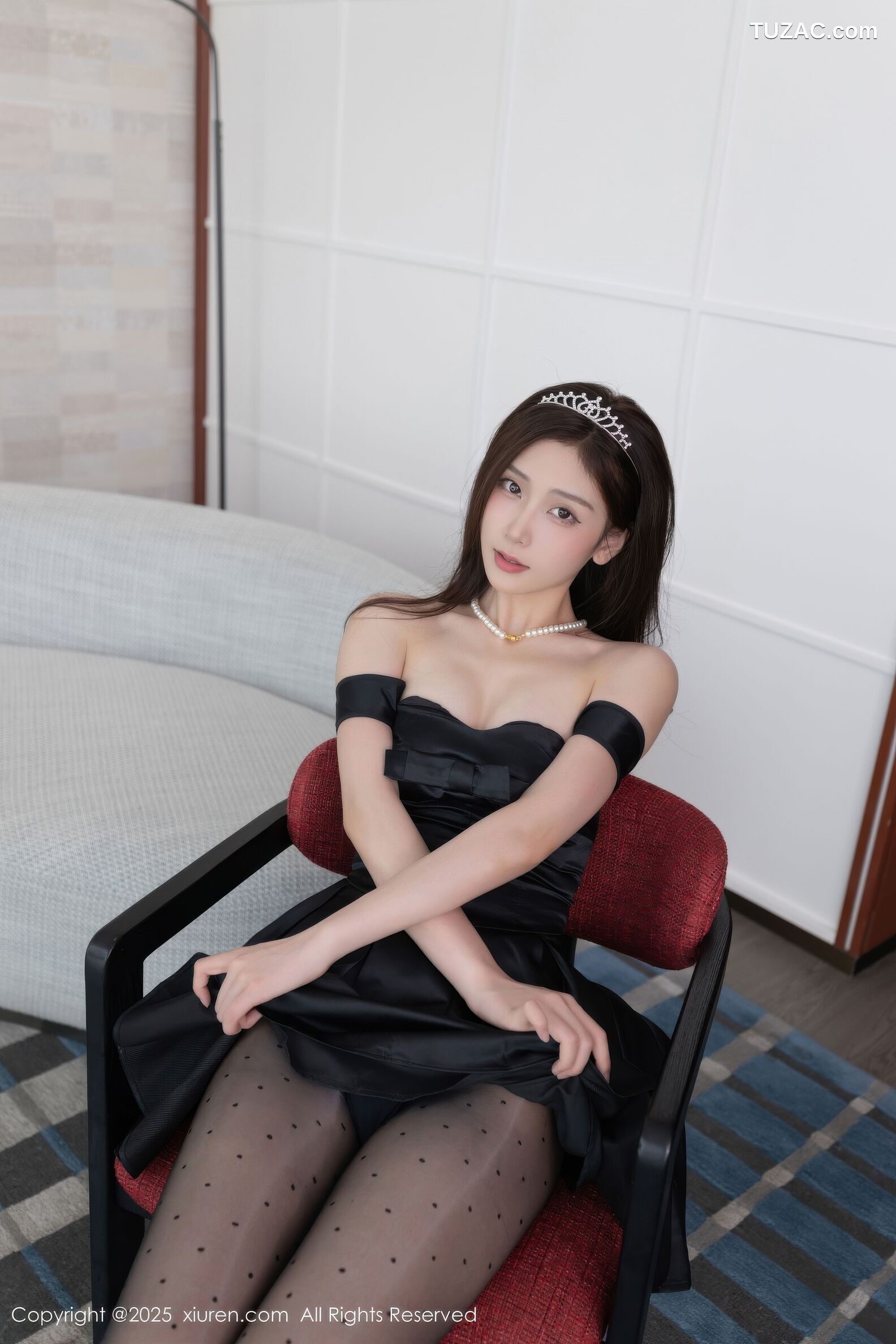 XiuRen秀人网-10878-刘婷婷-黑色连衣短裙魅惑黑丝-2025.10.16