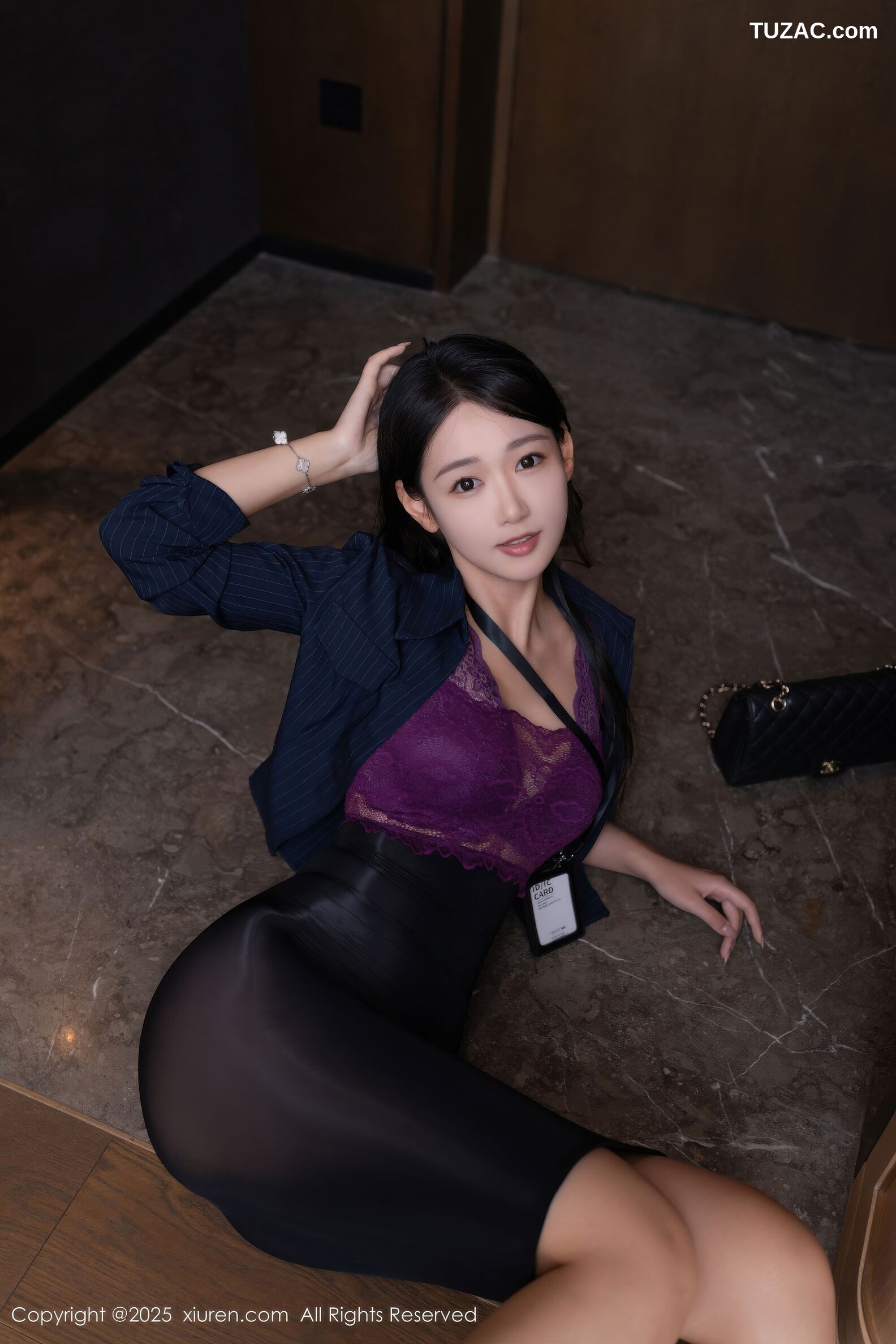 XiuRen秀人网-10916-唐安琪-透视黑丝裙紫色蕾丝内衣-2025.10.27