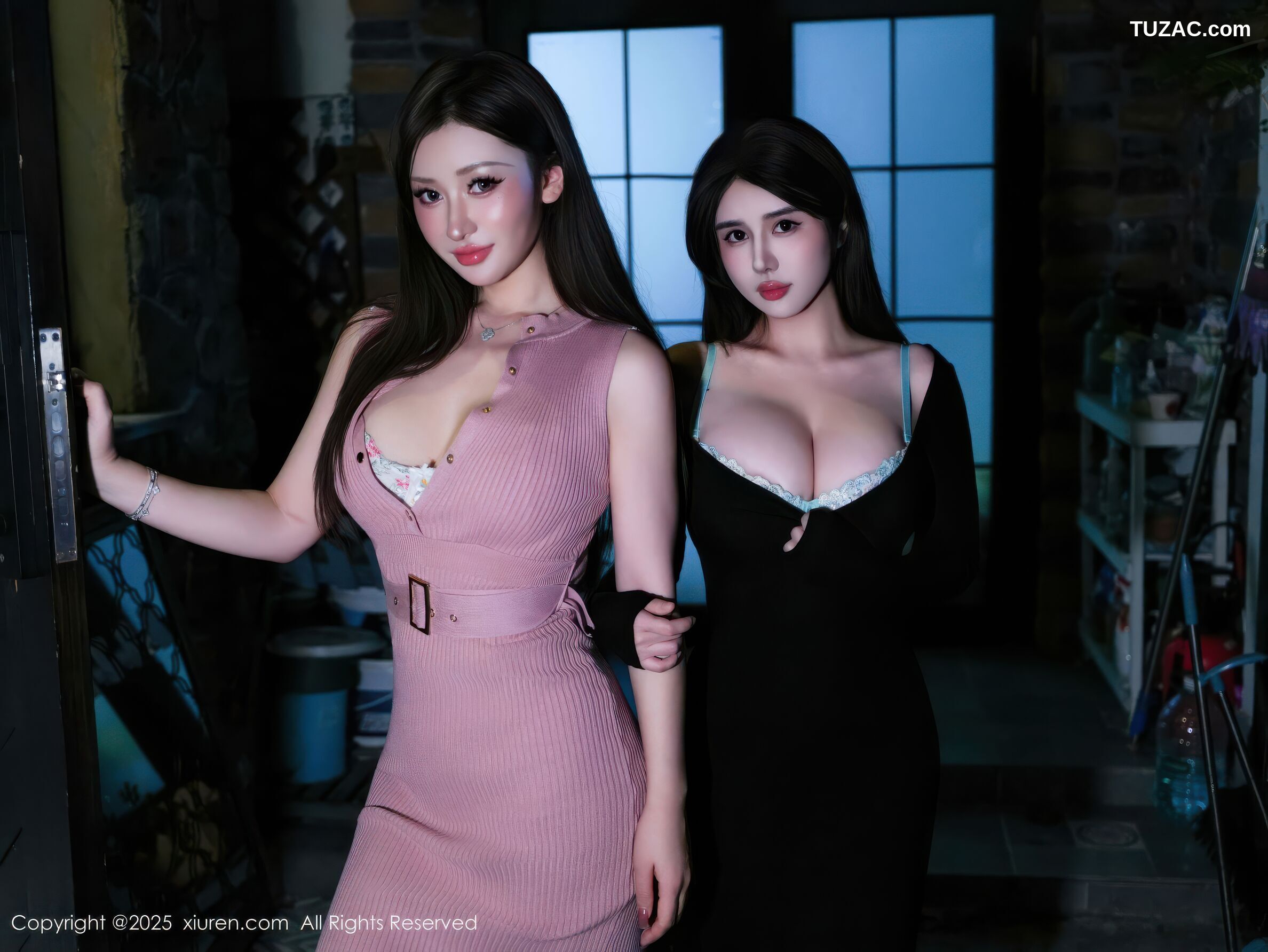 XiuRen秀人网-10933-蕾蕾醒了没-模特合集-夜色美臀美胸姐妹花-2025.10.31