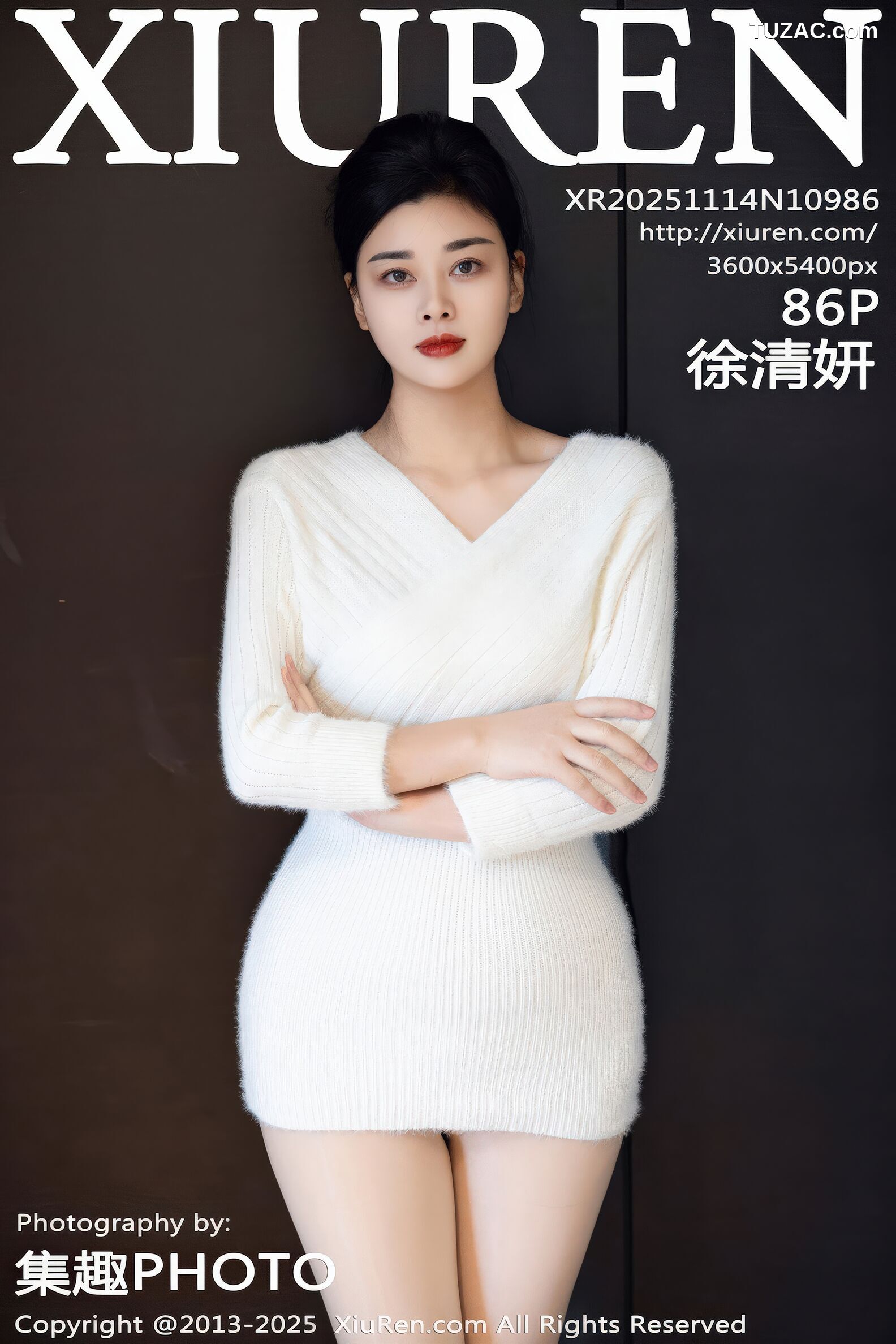 XiuRen秀人网-10986-徐清妍-白色毛衣肉色丝袜-2025.11.14