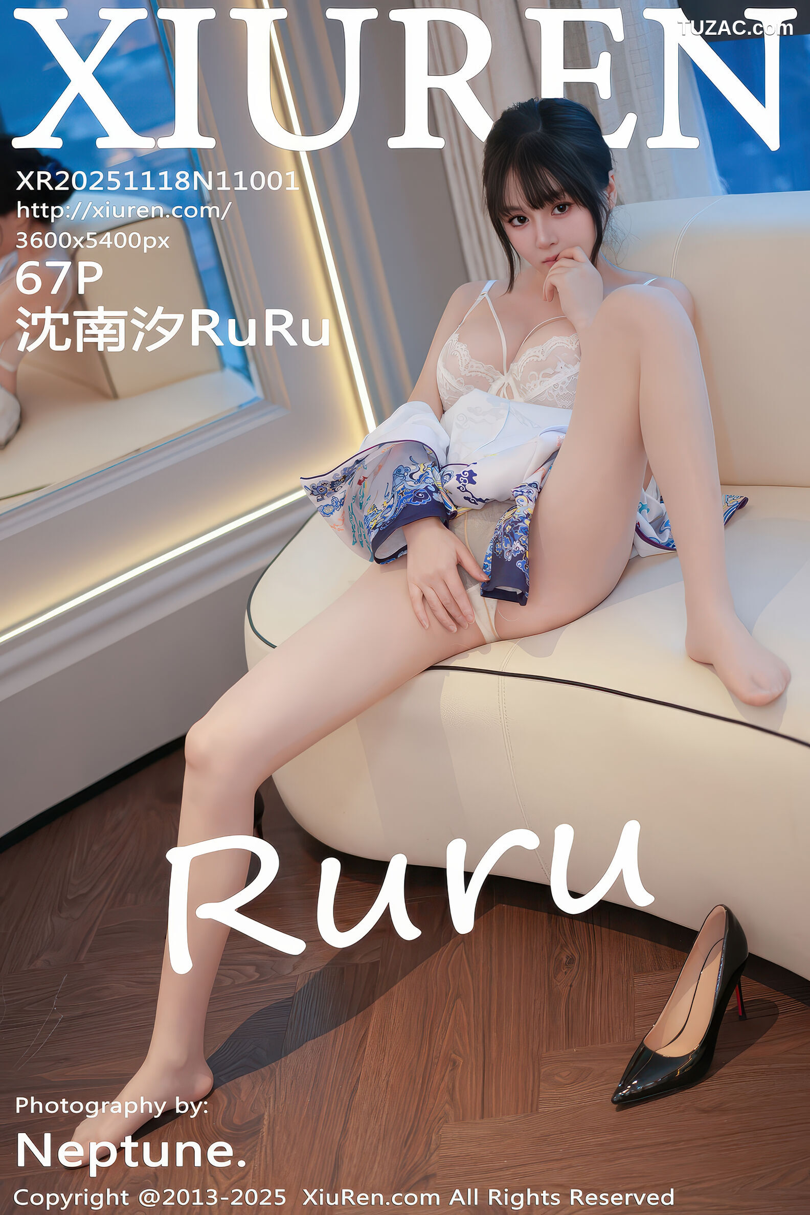 XiuRen秀人网-11001-沈南汐RuRu-浅色旗袍白蕾丝内衣肉丝-2025.11.18