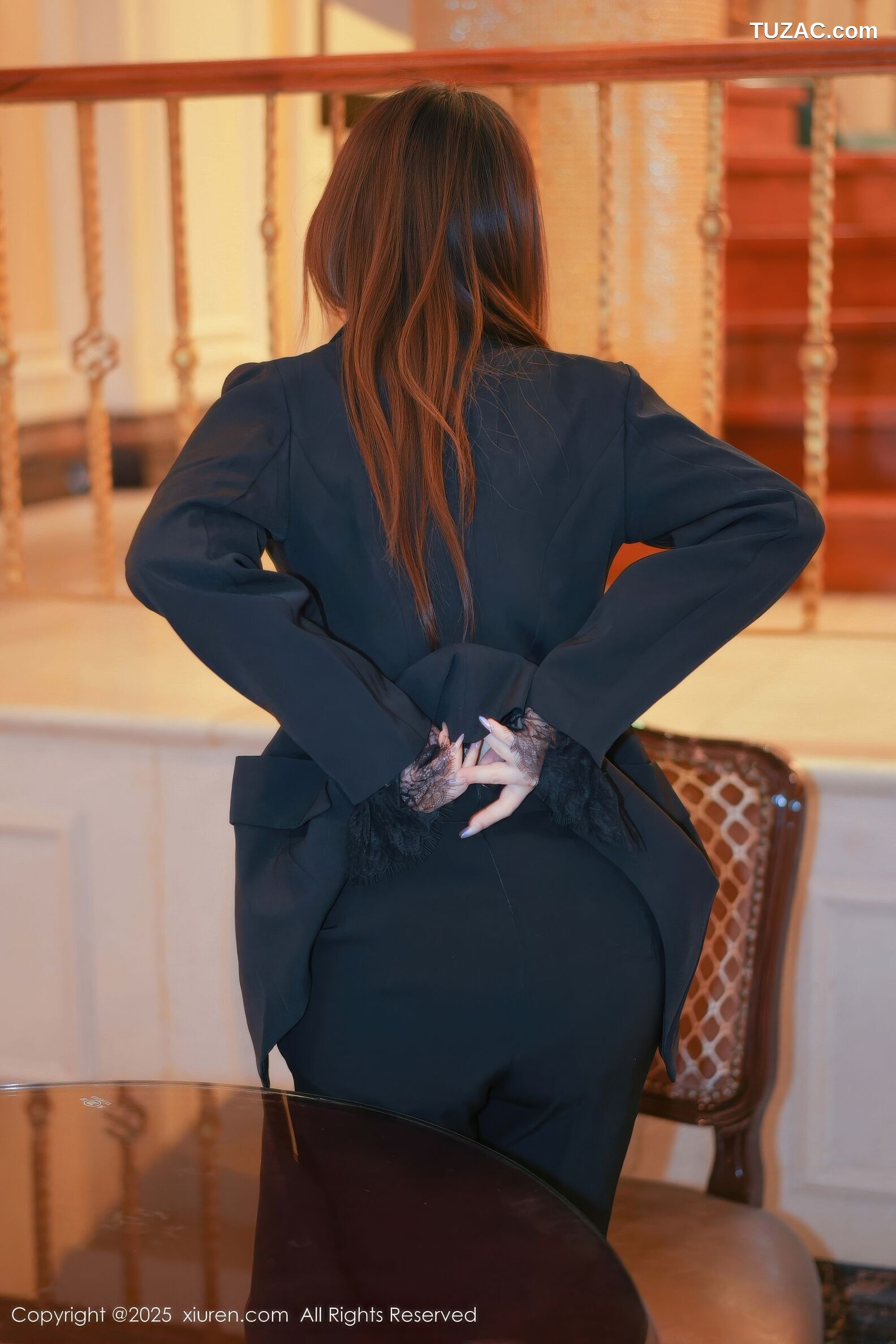 XiuRen秀人网-11007-Twins夭夭-OL黑色西服豹纹内衣-2025.11.19