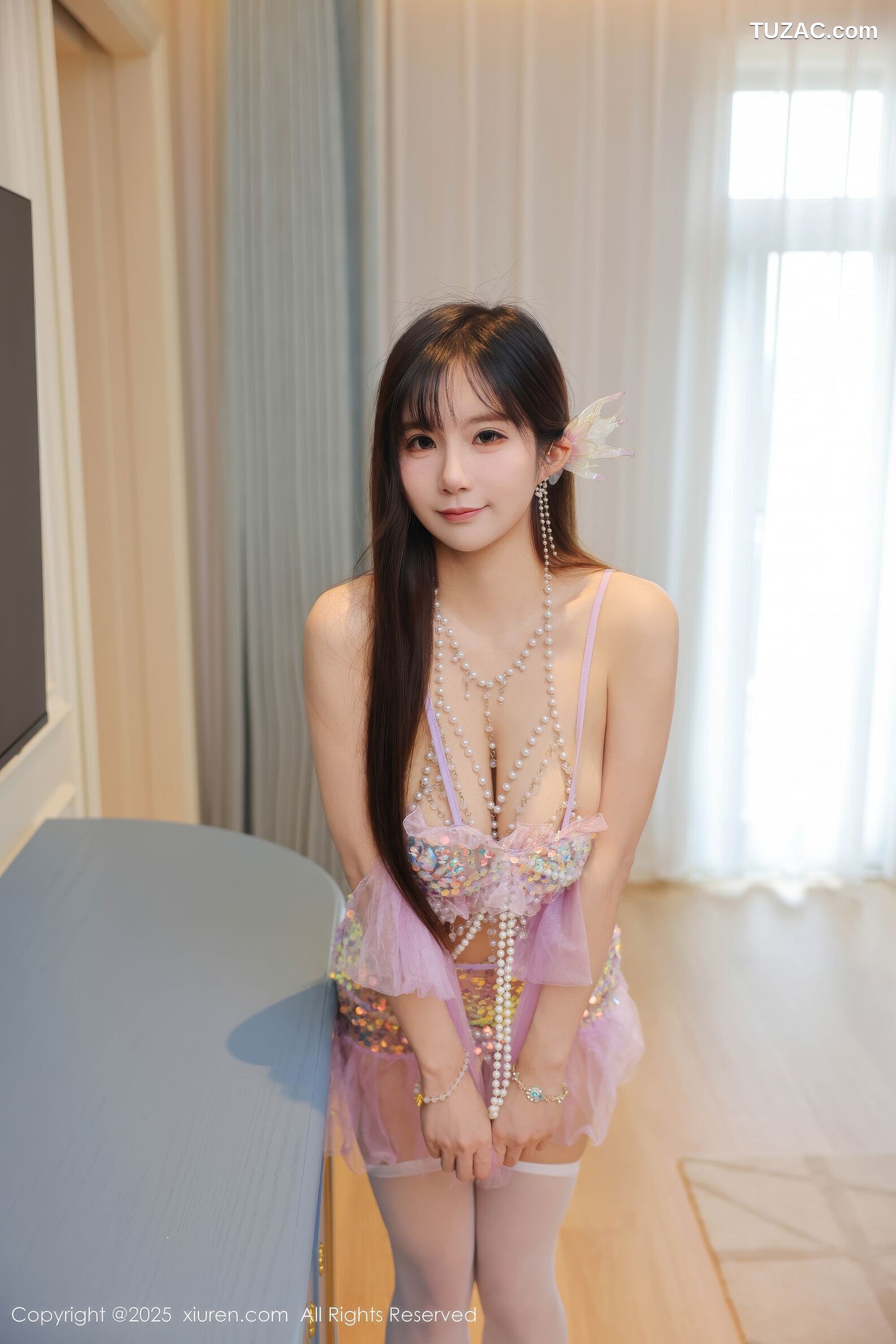 XiuRen秀人网-11020-小肉肉咪-情趣紫纱珠链内衣-2025.11.21