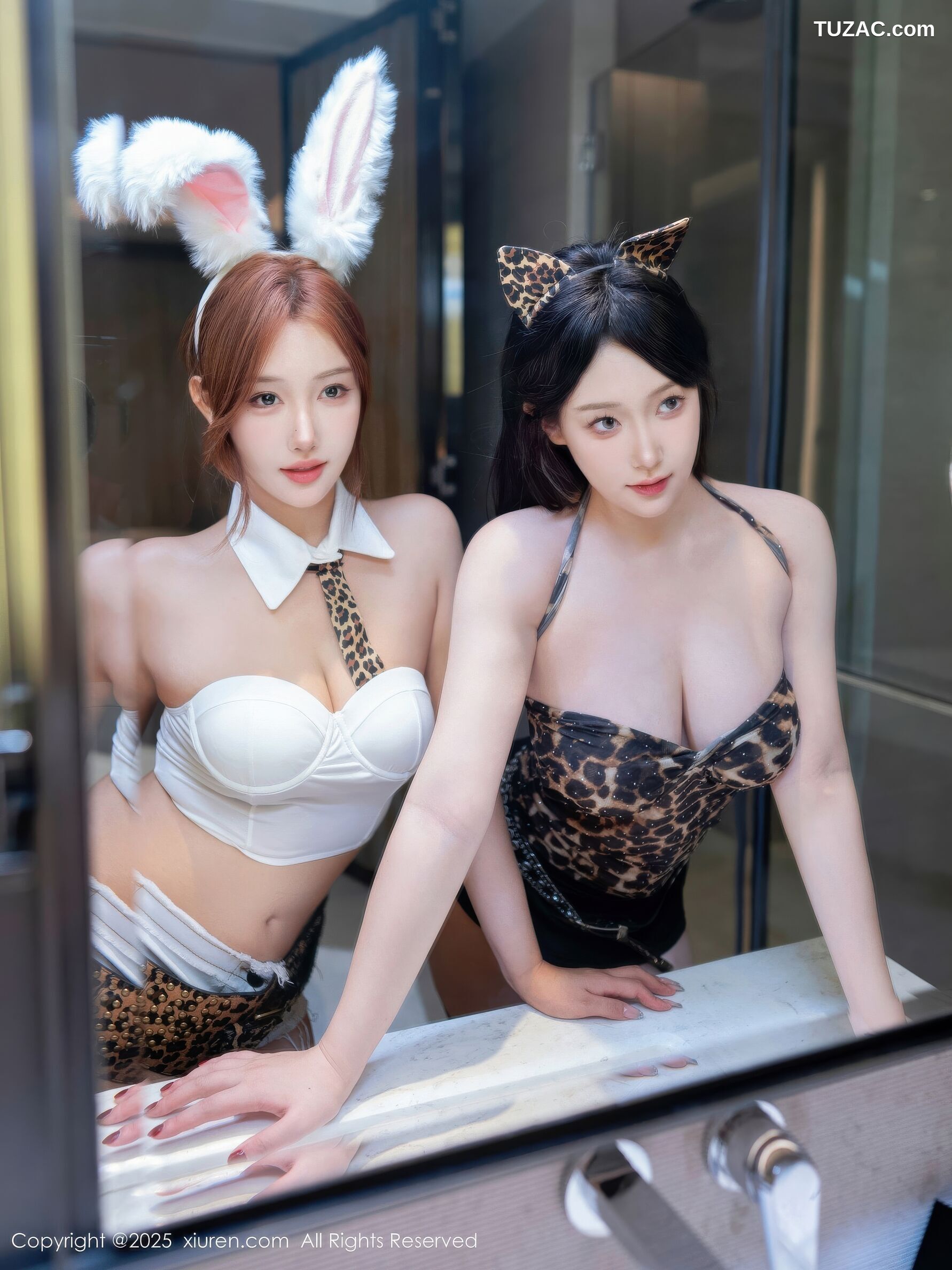 XiuRen秀人网-11022-金允希Yuki-豹纹内衣黑丝姐妹花-2025.11.21