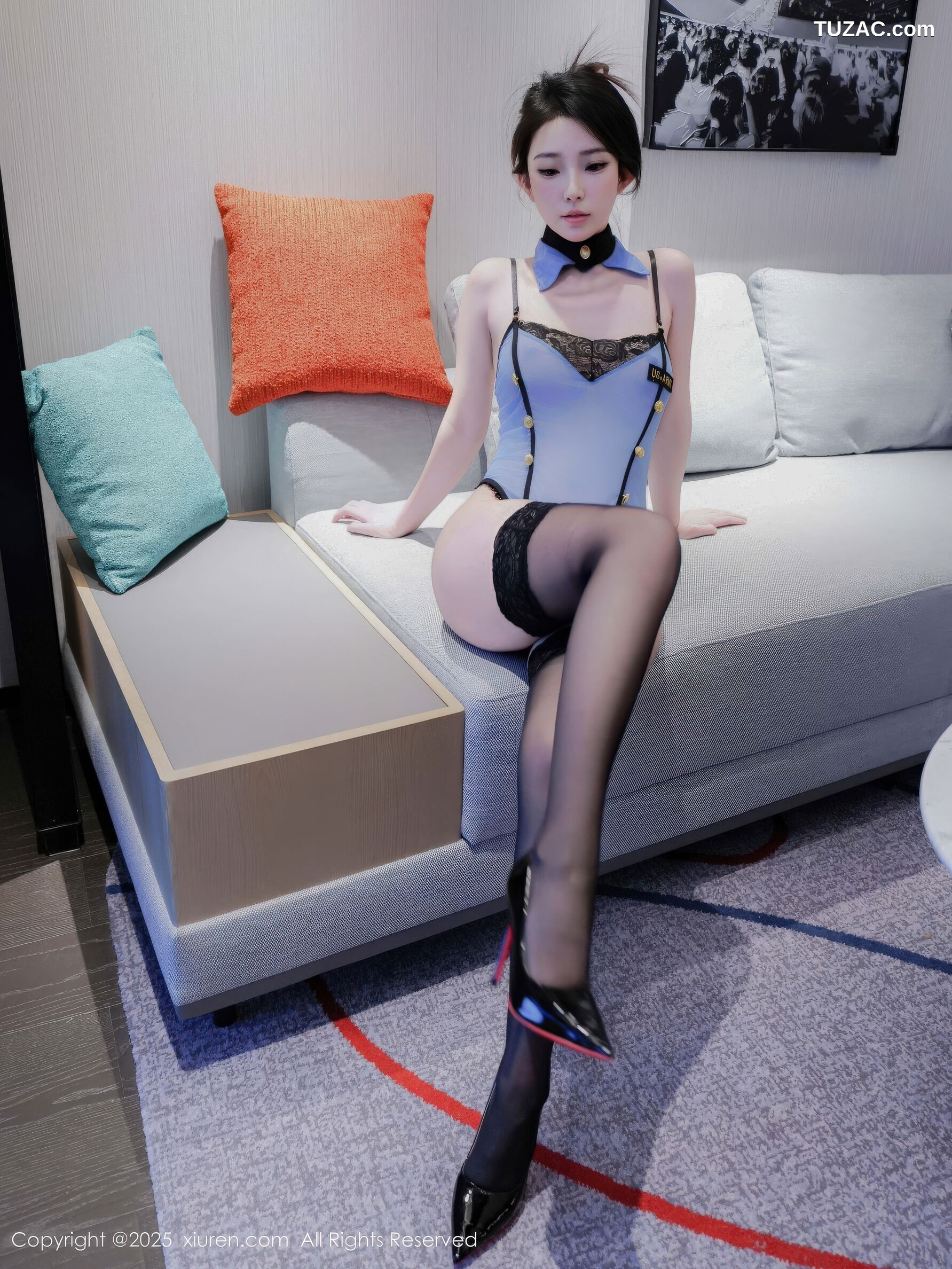 XiuRen秀人网-11029-烧烧小桃-蓝色情趣服黑丝-2025.11.25