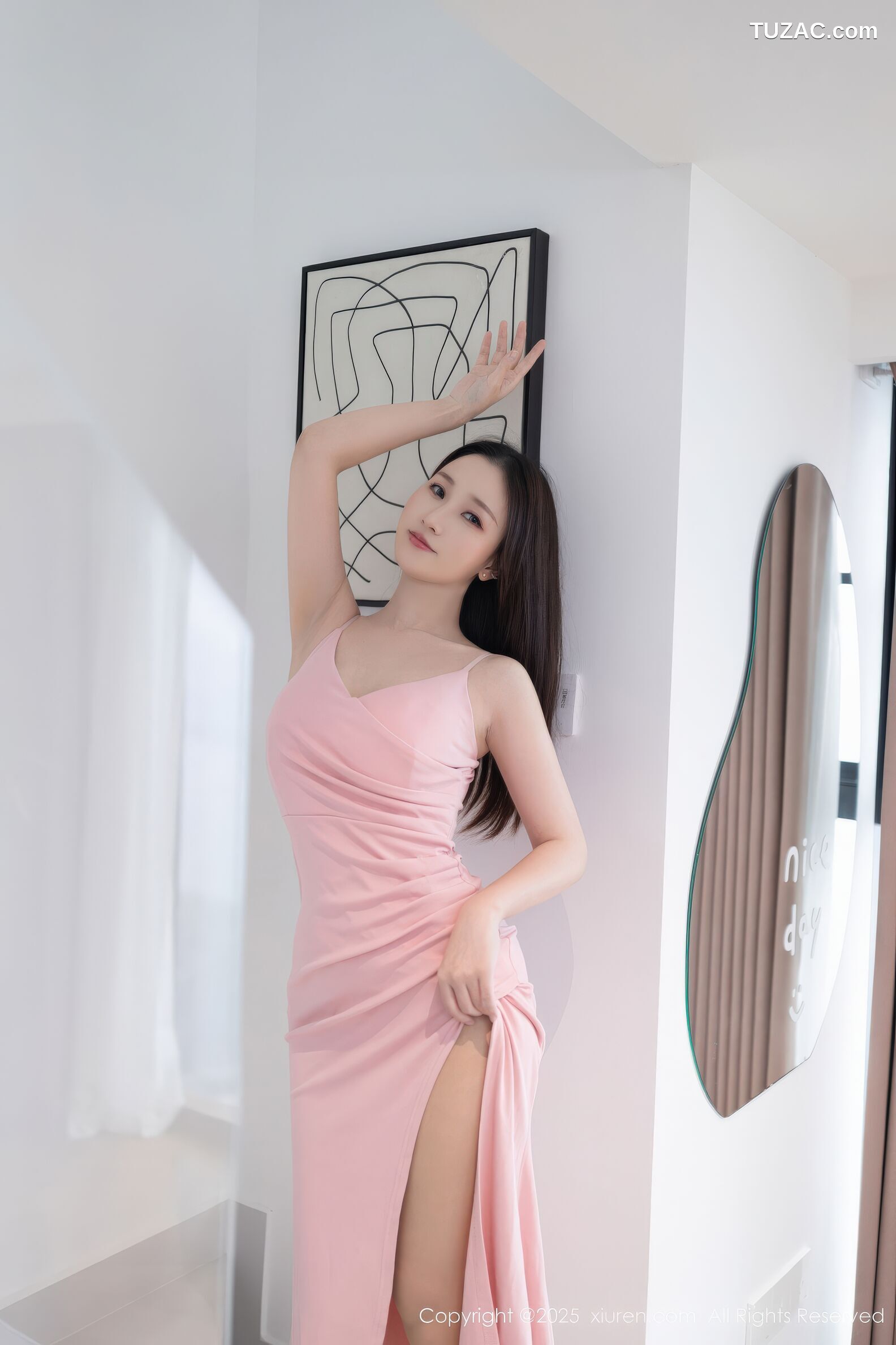 XiuRen秀人网-11034-杏子Yada-粉色连衣裙肉色丝袜-2025.11.26