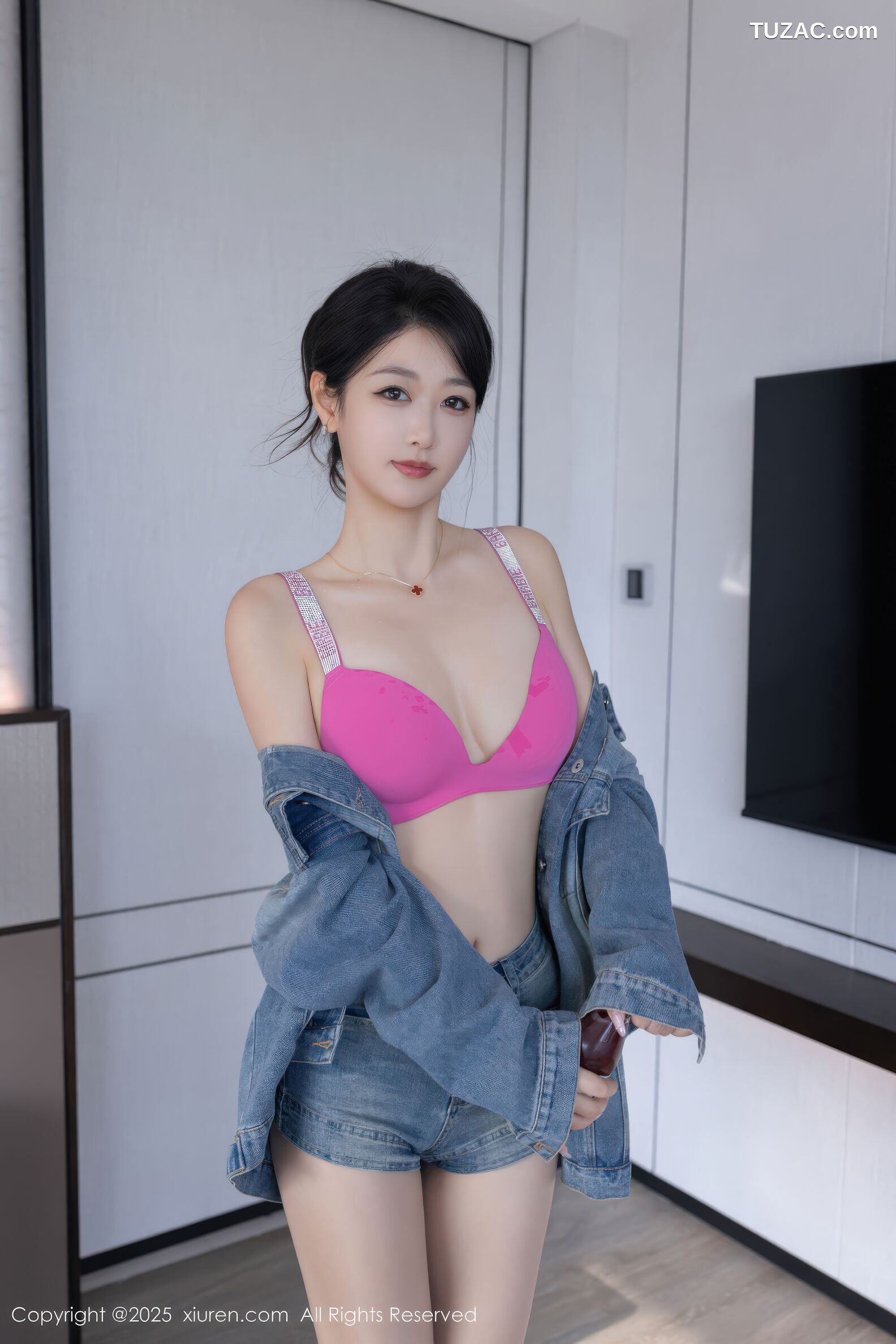 XiuRen秀人网-11083-唐安琪-牛仔套装粉色内衣-2025.12.08