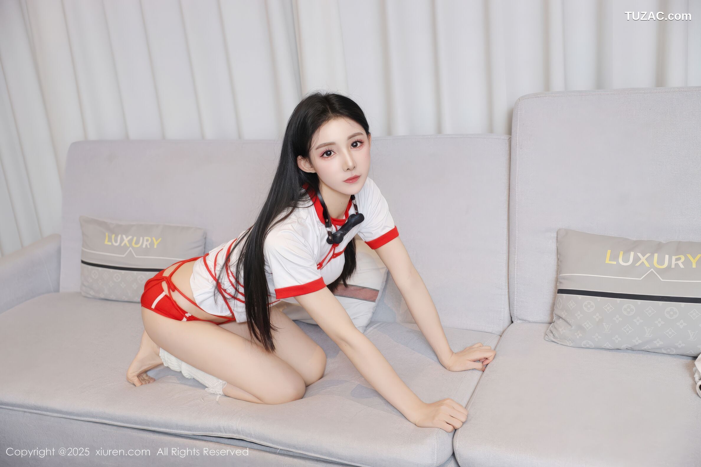 XiuRen秀人网-11110-许微微呀-白色运动T恤白袜红绳绑缚-2025.12.16