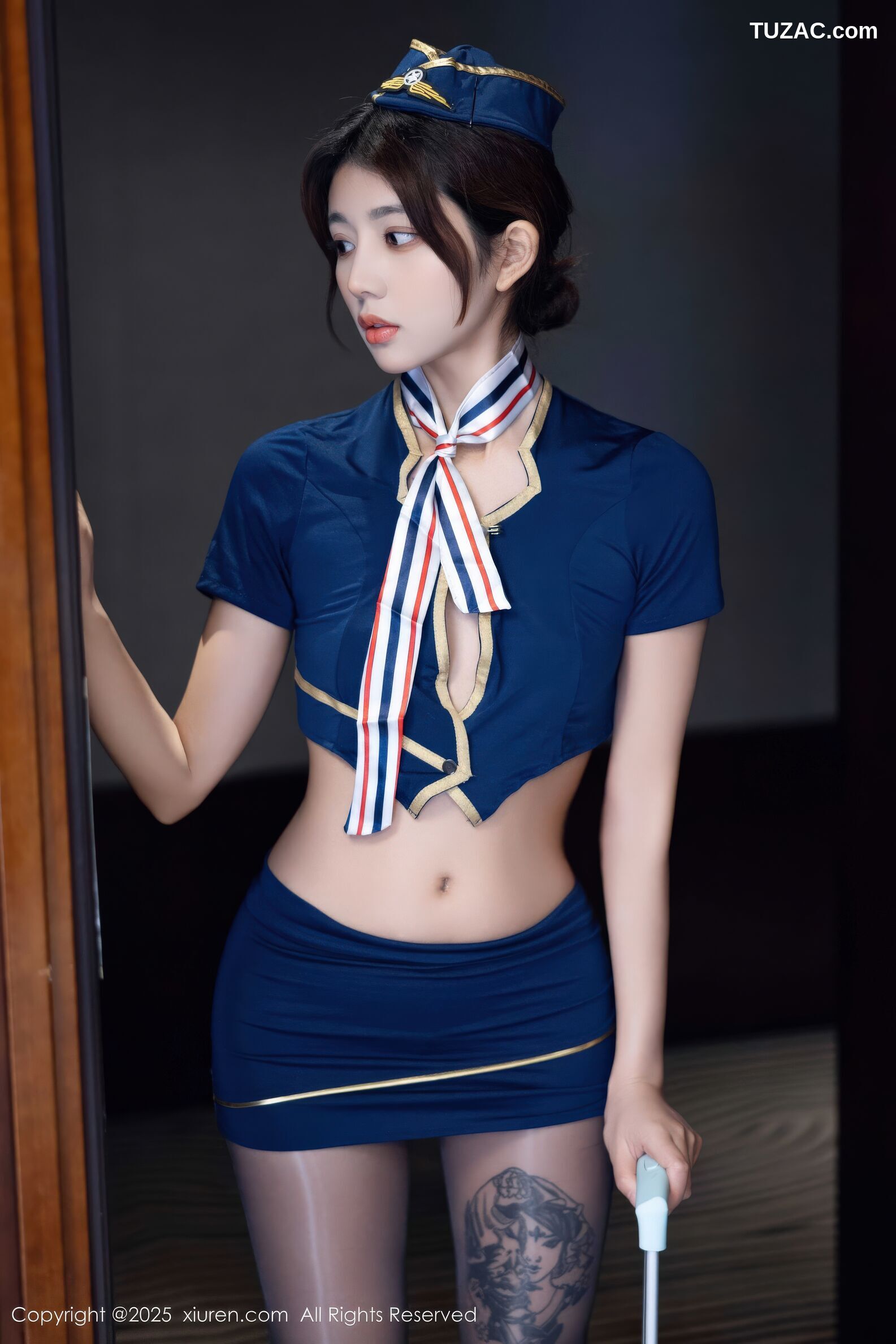 XiuRen秀人网-11112-姜冉冉_Renee-蓝色空姐制服短裙黑丝-2025.12.16