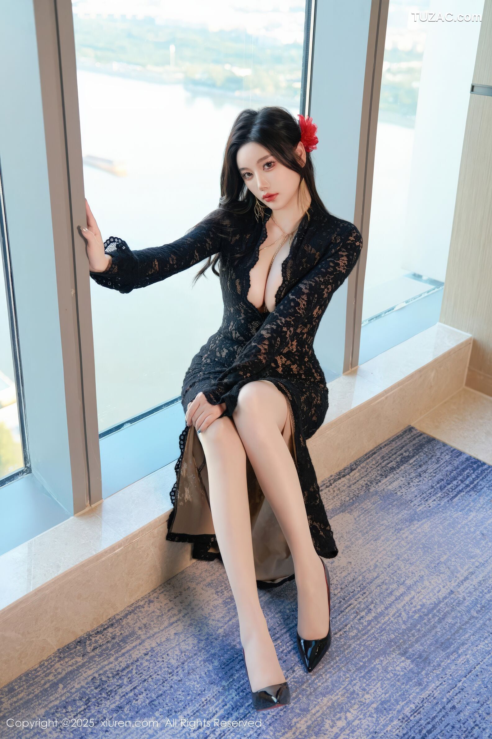 XiuRen秀人网-11122-CHENCHEN-黑蕾丝裙紫色蕾丝情趣内衣-2025.12.17