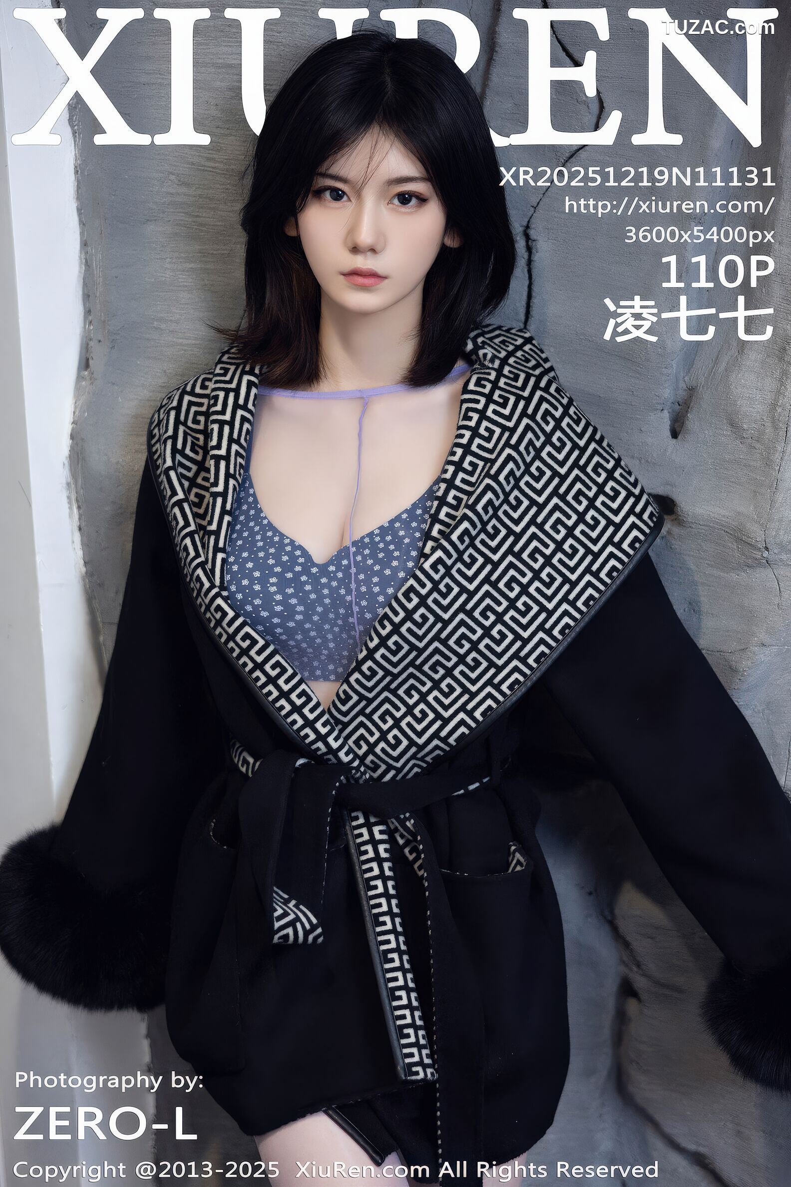 XiuRen秀人网-11131-凌七七-灰蓝内衣淡紫色透视连体丝袜-2025.12.19