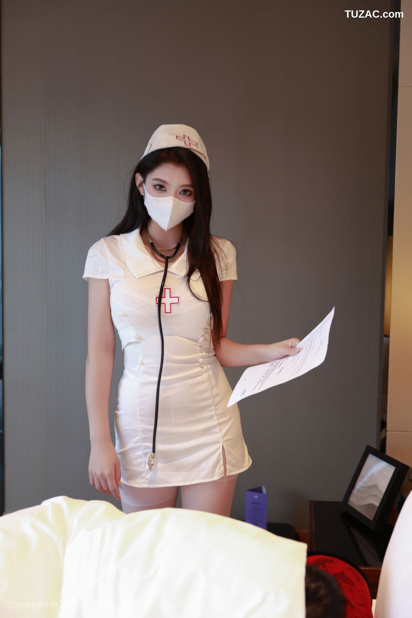 XiuRen秀人网-11134-冬安-白色护士制服白蕾丝内衣-2025.12.22